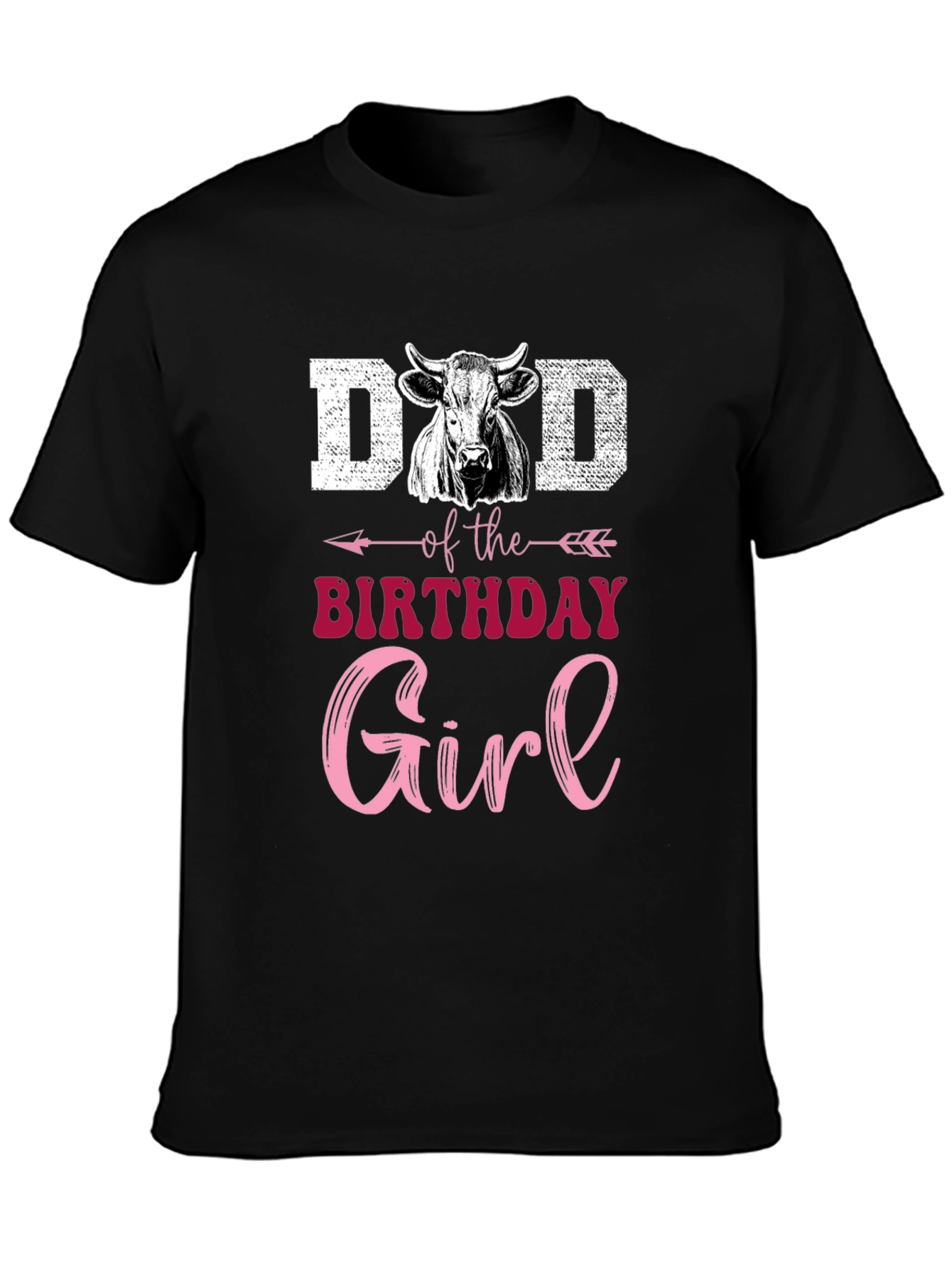 Dad of the Birthday Girl Cow T-Shirt