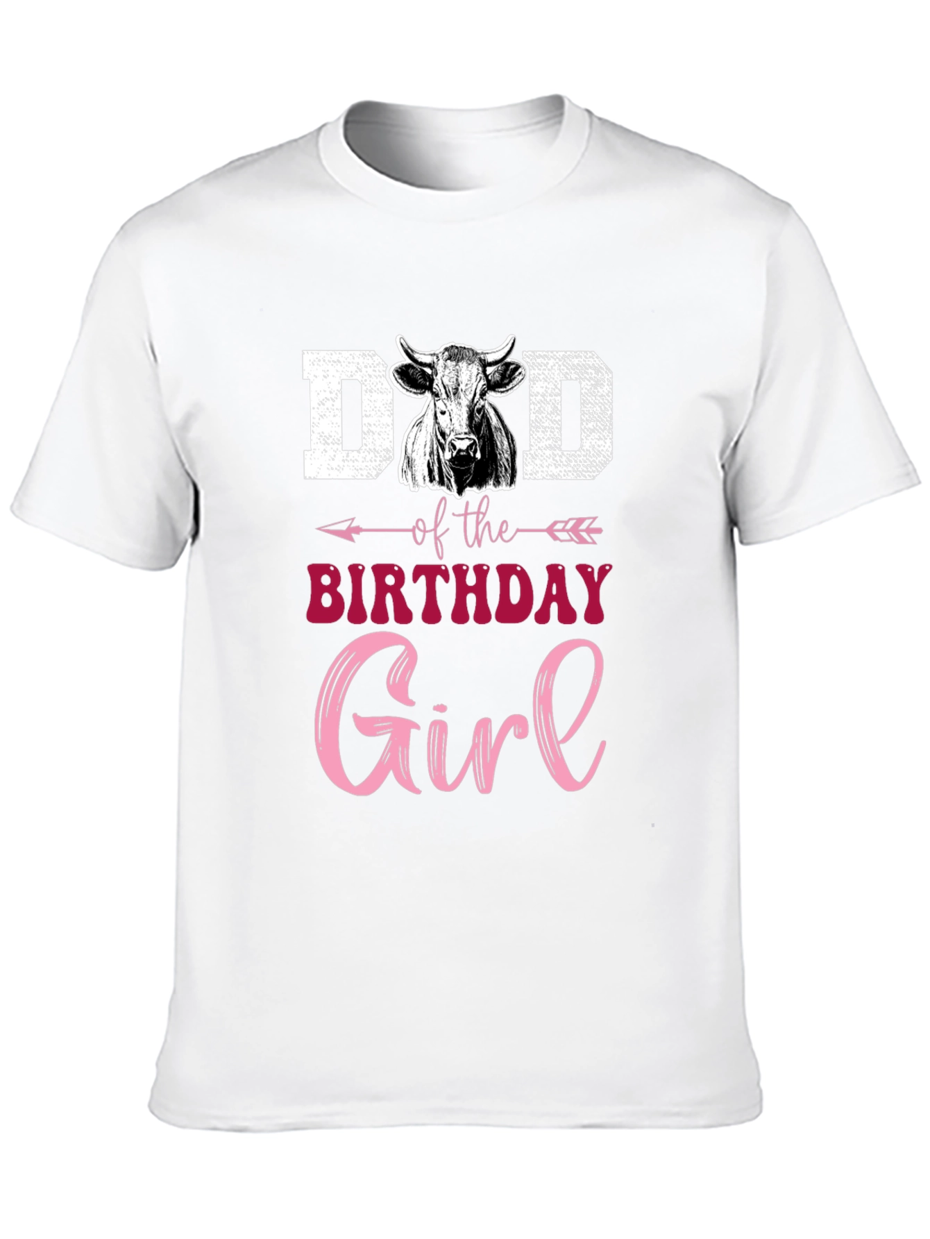 Dad of the Birthday Girl Cow T-Shirt