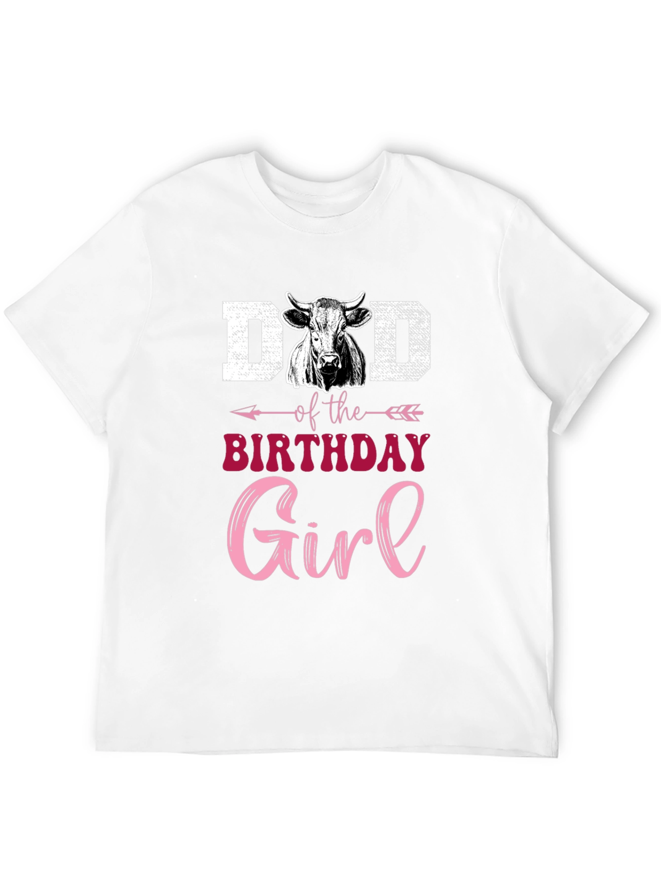 Dad of the Birthday Girl Cow T-Shirt