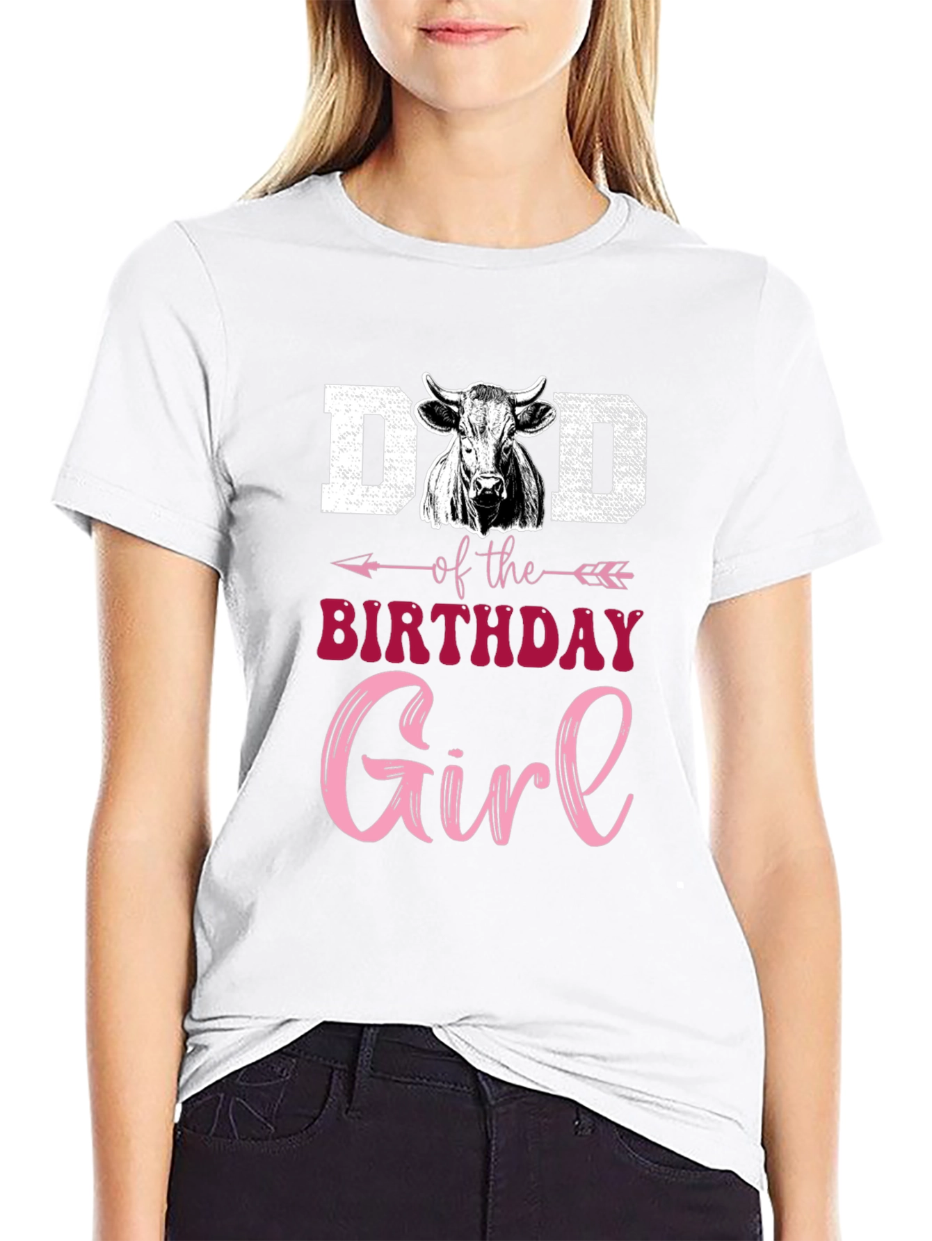 Dad of the Birthday Girl Cow T-Shirt
