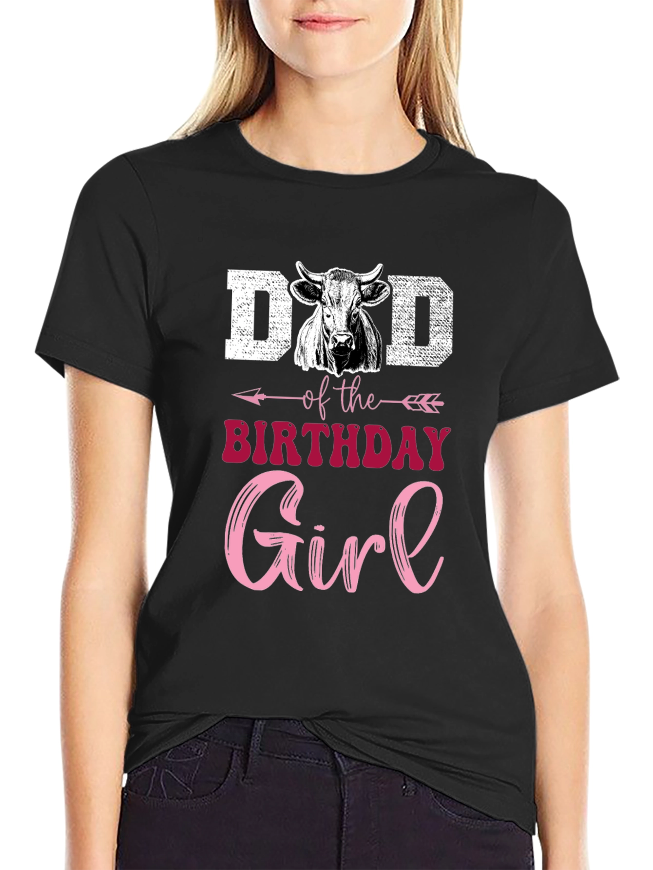 Dad of the Birthday Girl Cow T-Shirt