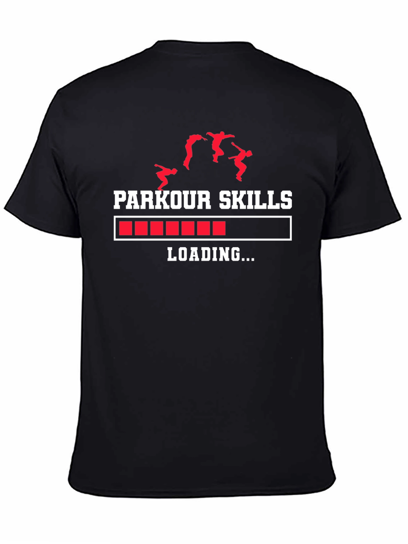 Parkour Skills Loading Graphic Tee - Black Cotton