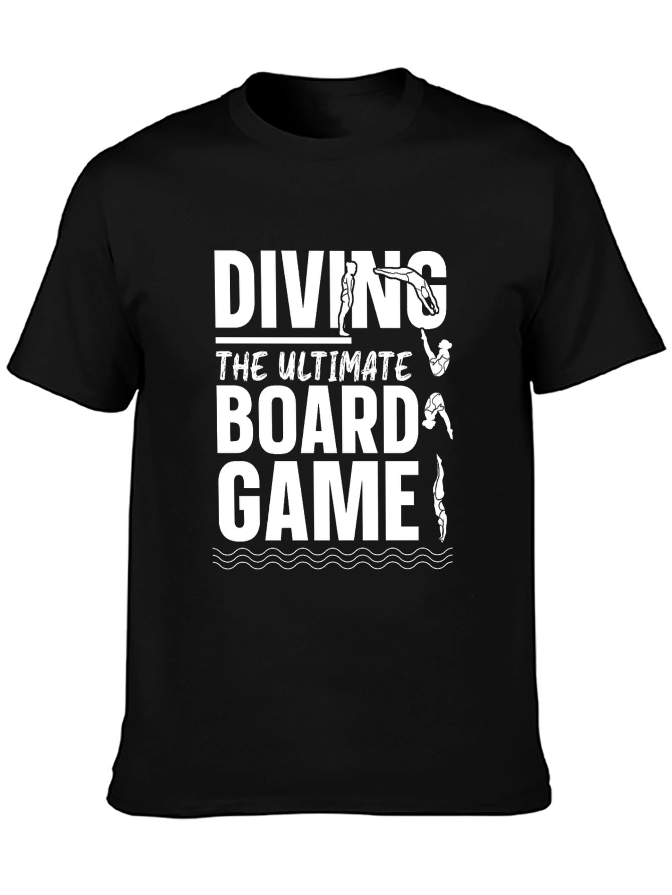Diving Board Game T-Shirt - Black Humorous Design