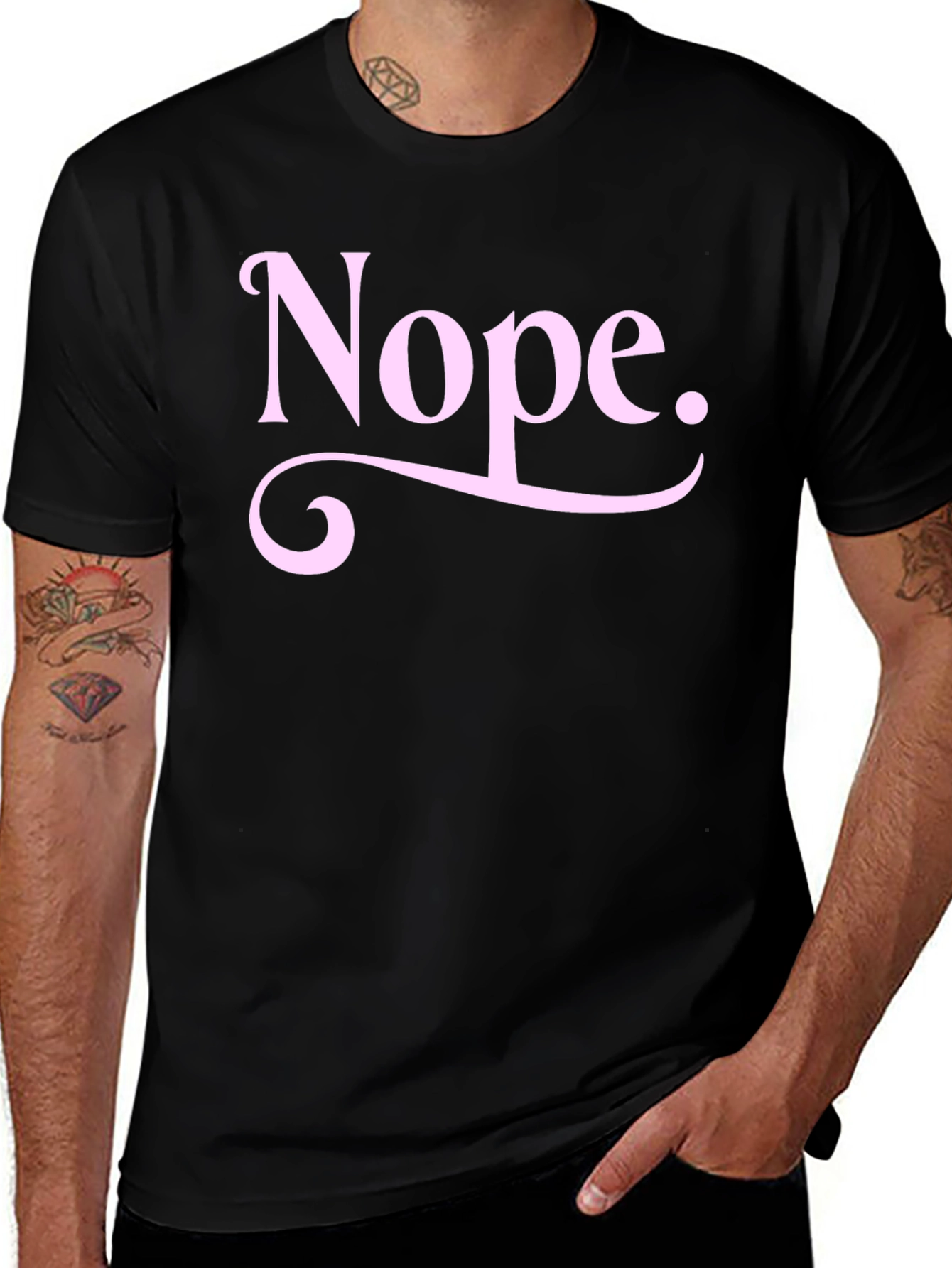Nope Graphic Tee - Unisex Black Cotton T-Shirt
