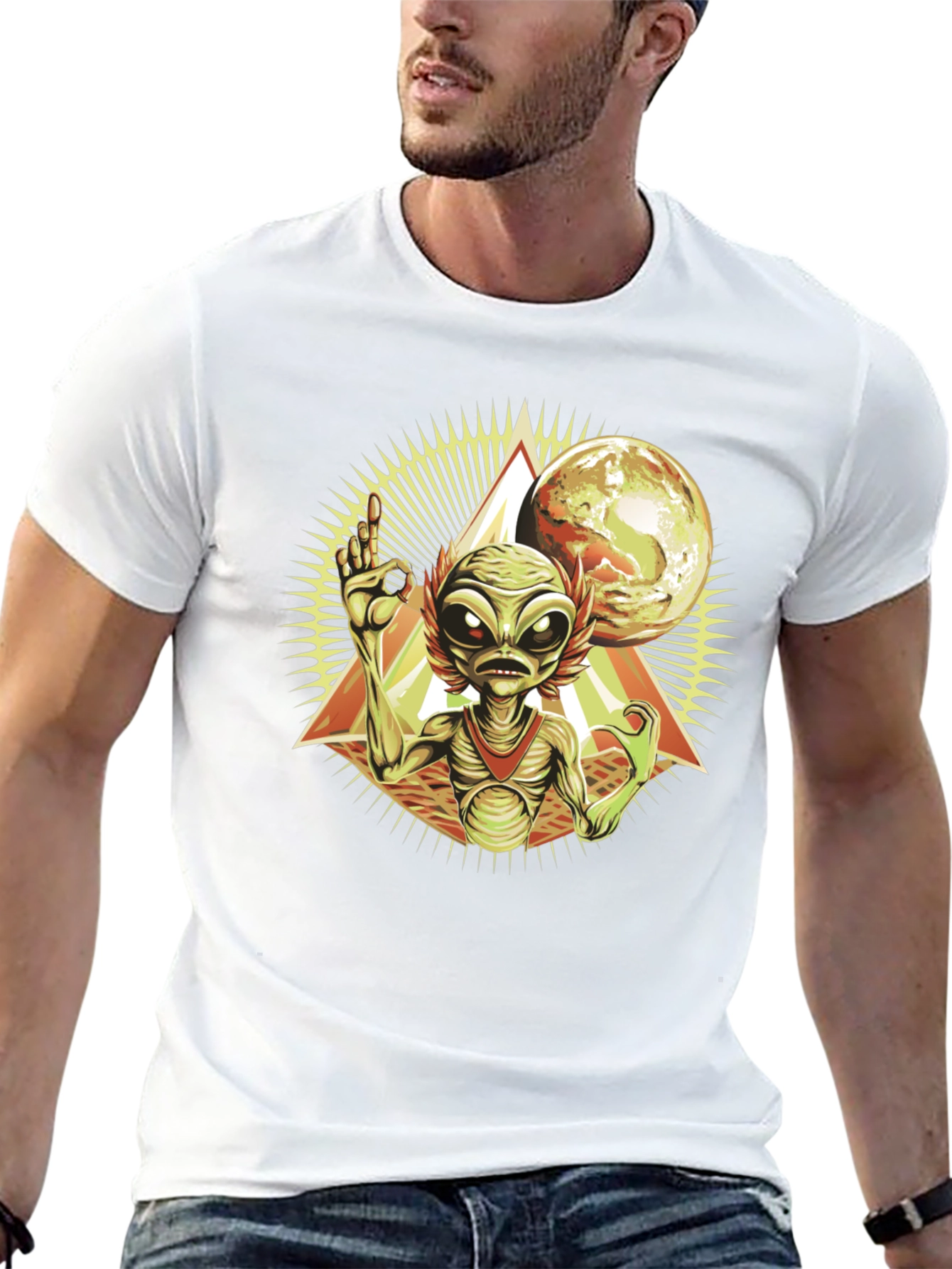 Alien Graphic T-Shirt - Space Invasion Design