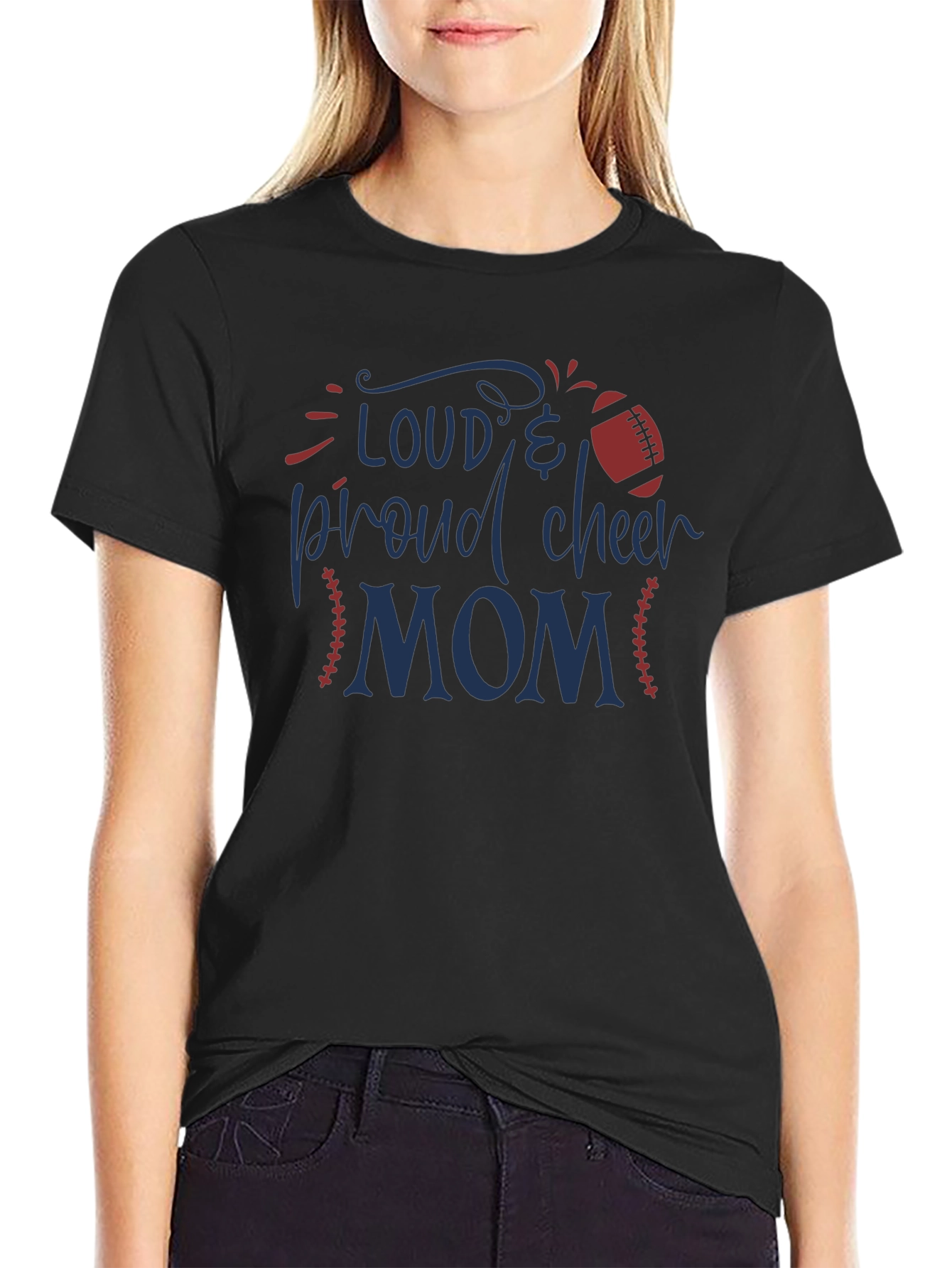Loud & Proud Cheer Mom Graphic T-Shirt