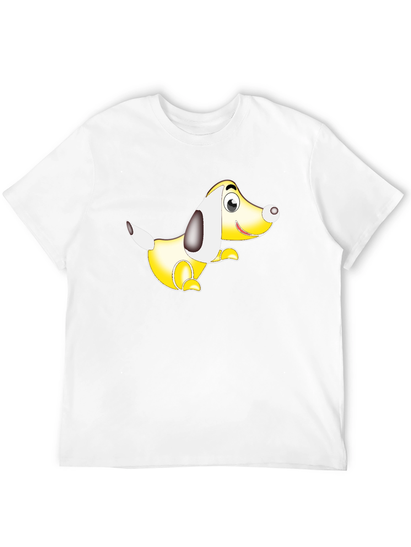 Black T-Shirt with Cartoon Dog Graphic