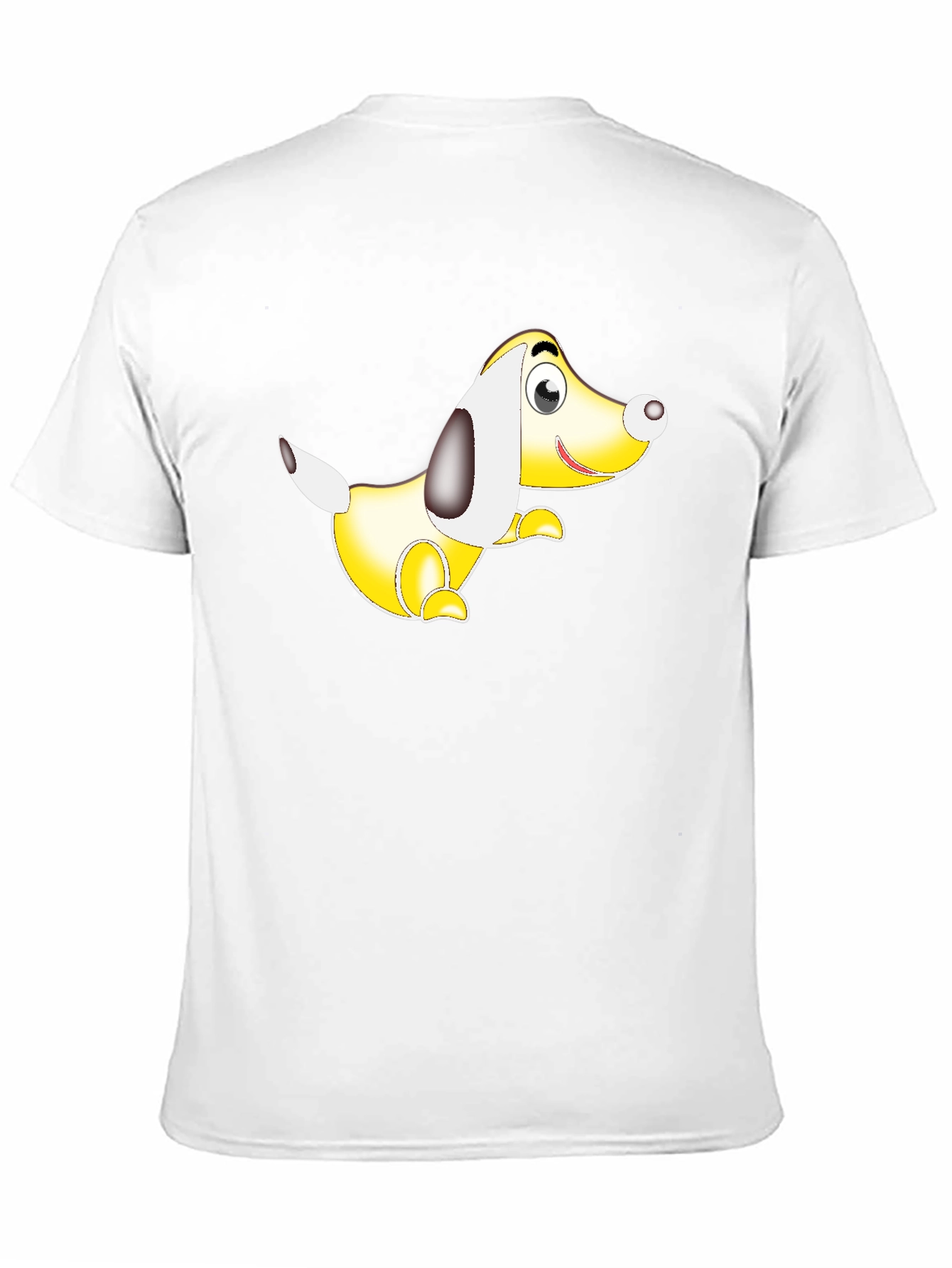 Black T-Shirt with Cartoon Dog Graphic