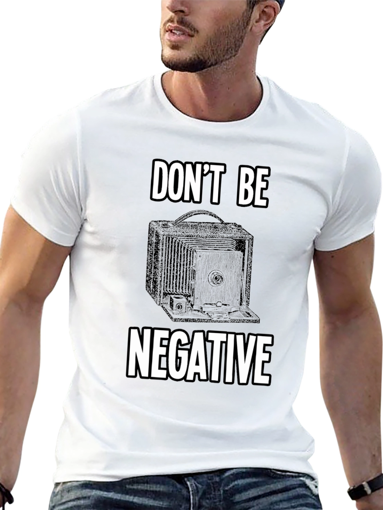 Dont Be Negative Camera Graphic T-Shirt