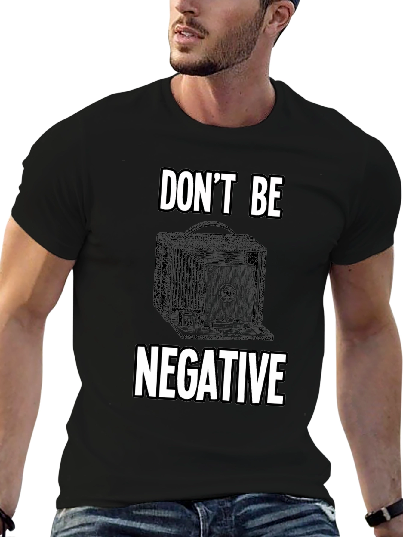 Dont Be Negative Camera Graphic T-Shirt