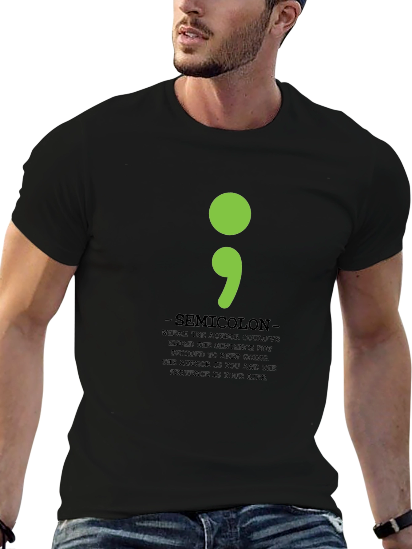 Semicolon T-Shirt: Mental Health Awareness Tee