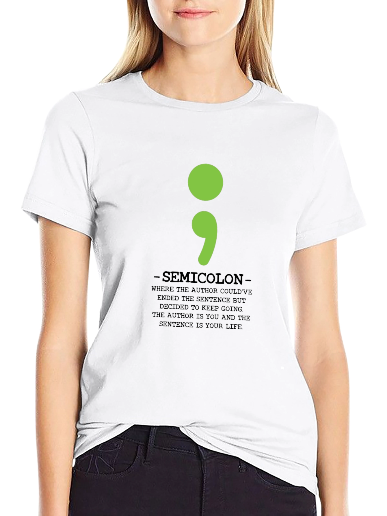 Semicolon T-Shirt: Mental Health Awareness Tee