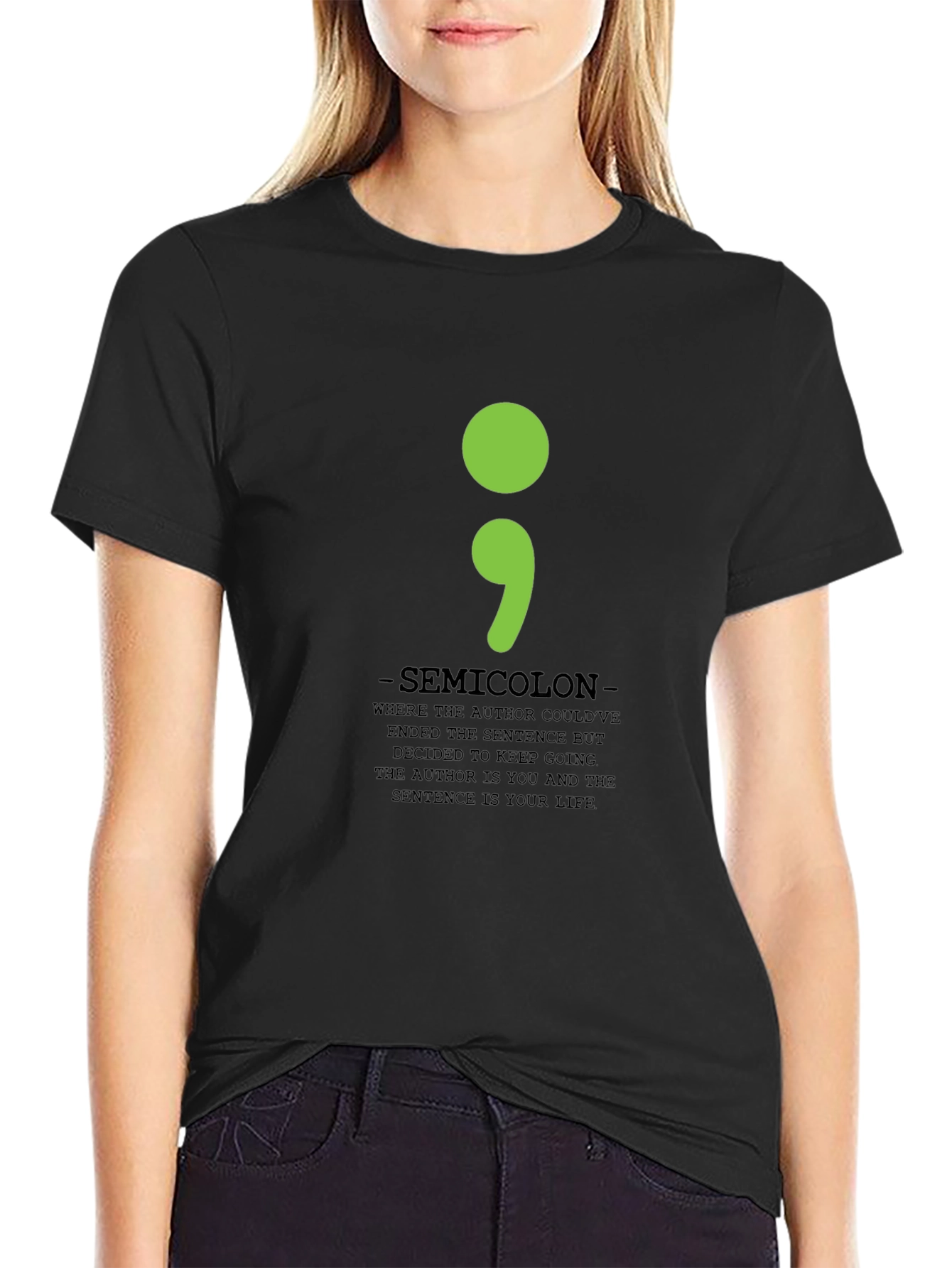 Semicolon T-Shirt: Mental Health Awareness Tee