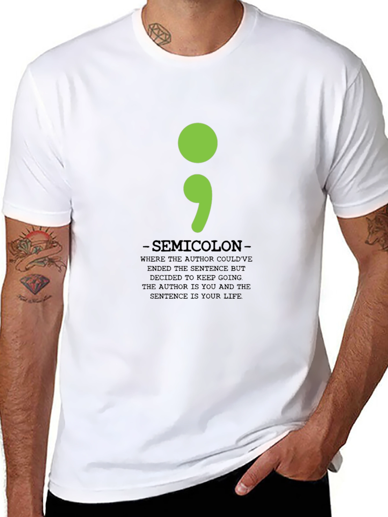 Semicolon T-Shirt: Mental Health Awareness Tee