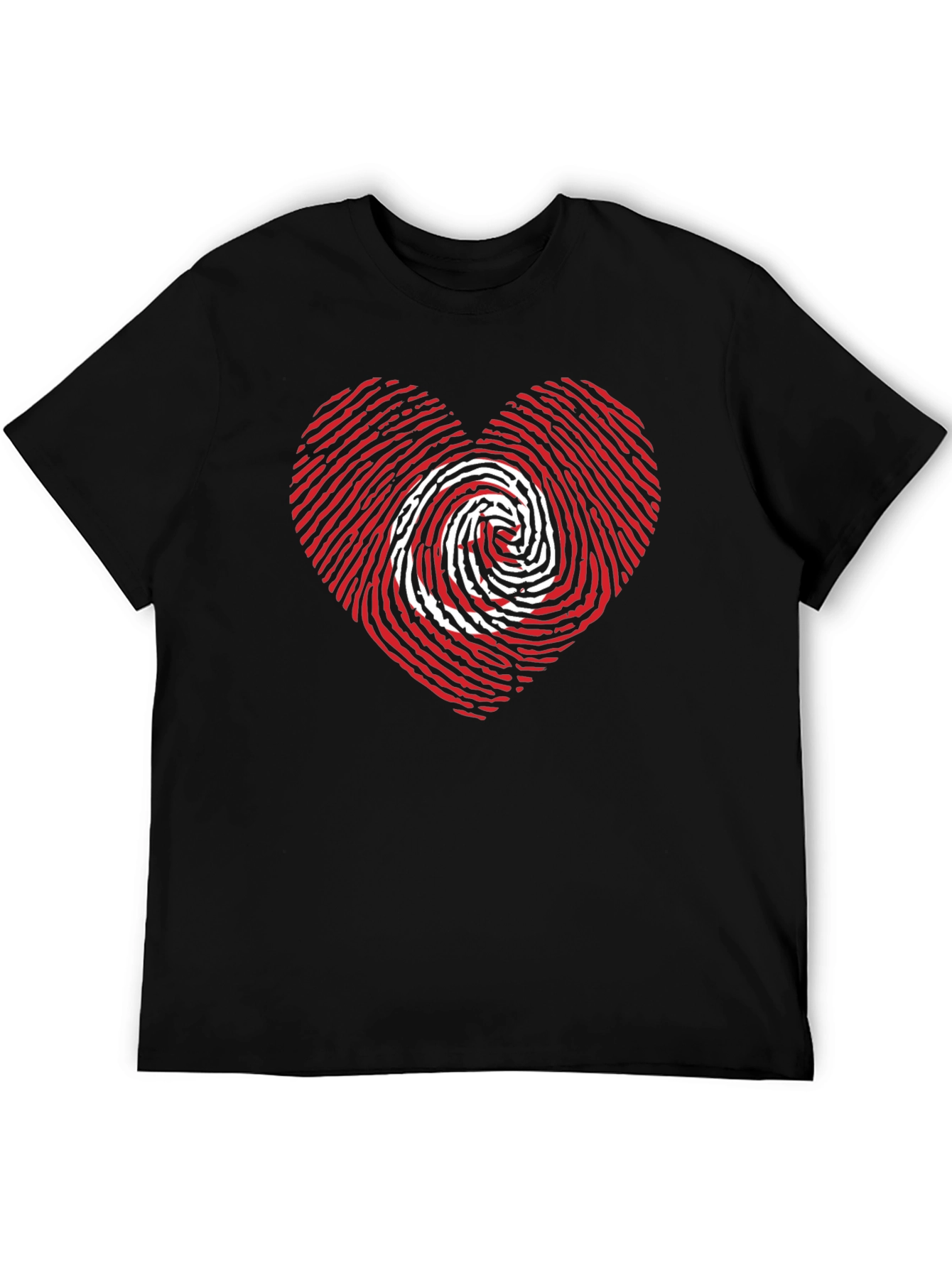 Heart Fingerprint Graphic Tee - Black