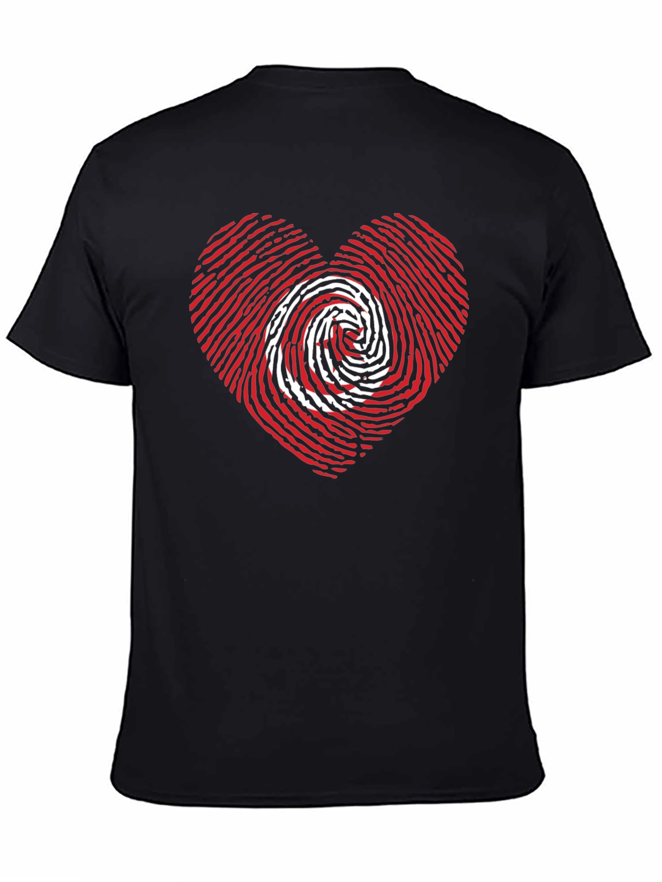 Heart Fingerprint Graphic Tee - Black