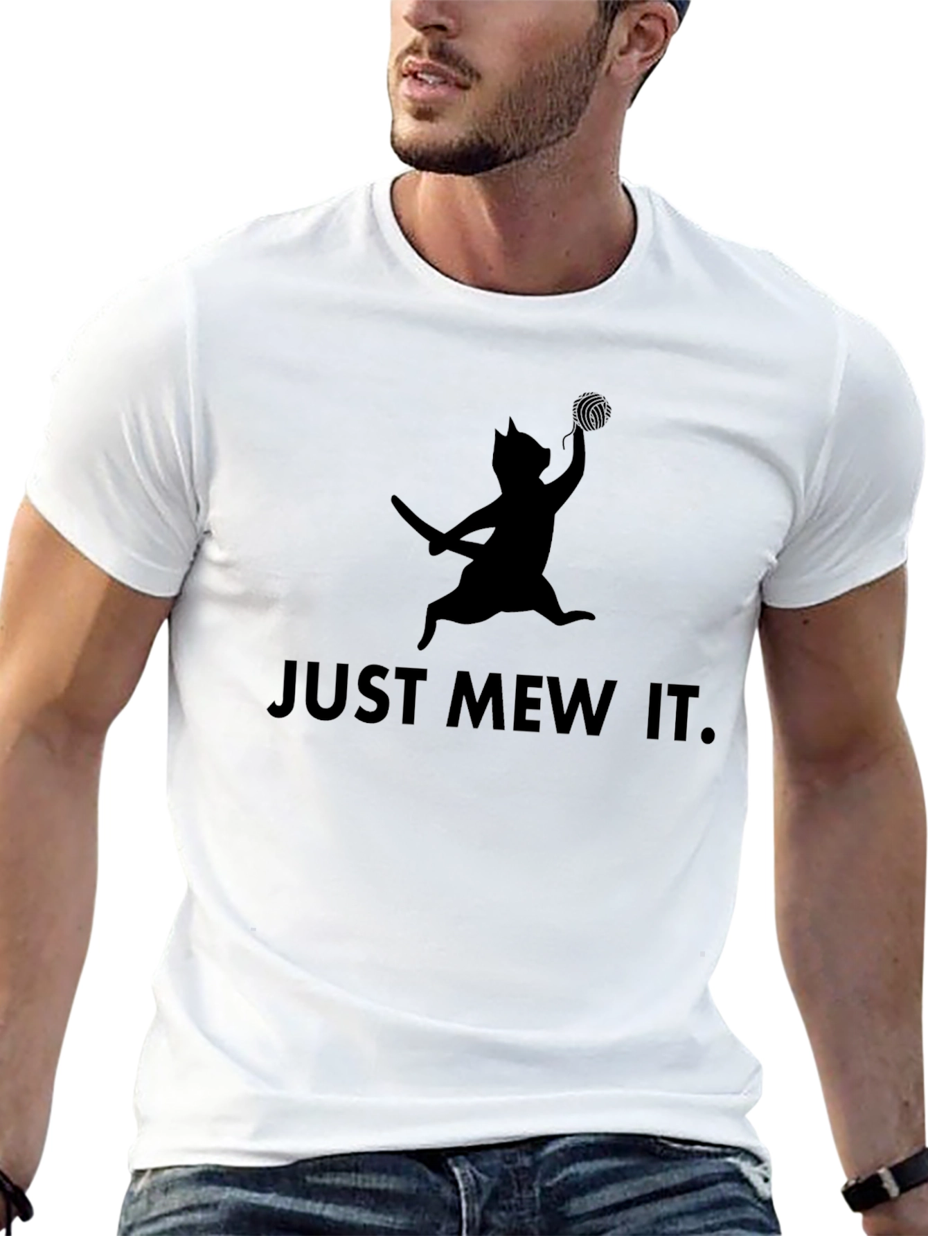 Just Mew It. Cat Graphic T-Shirt