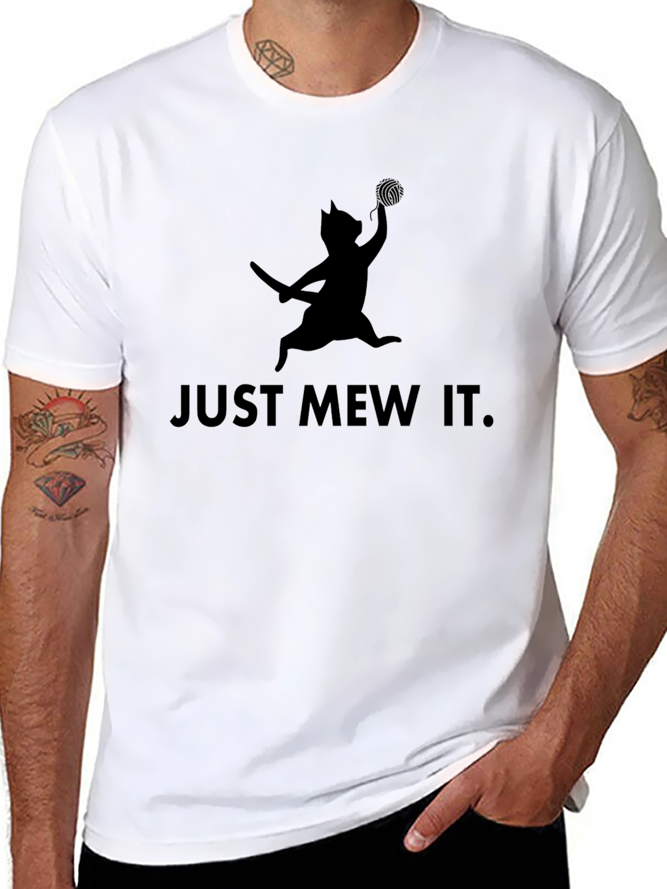 Just Mew It. Cat Graphic T-Shirt
