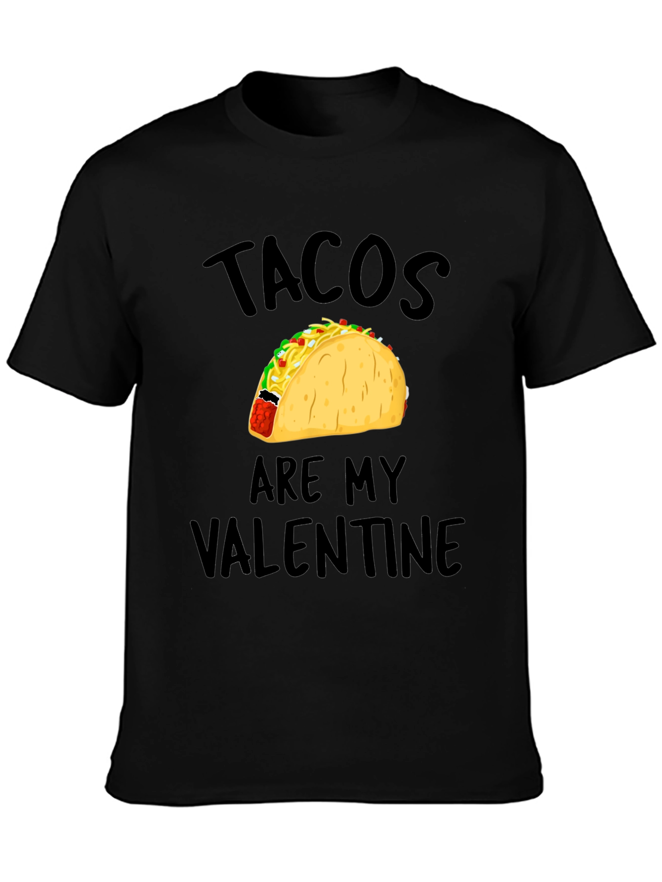 Tacos Are My Valentine Mens Black T-Shirt
