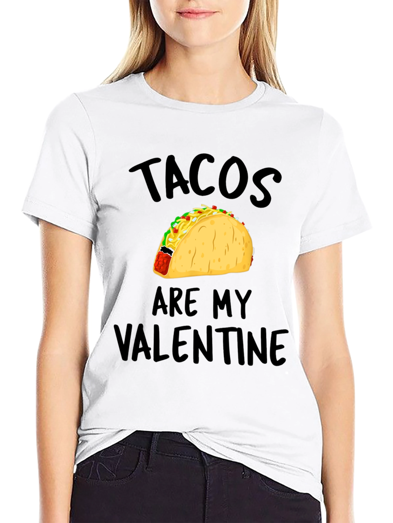 Tacos Are My Valentine Mens Black T-Shirt