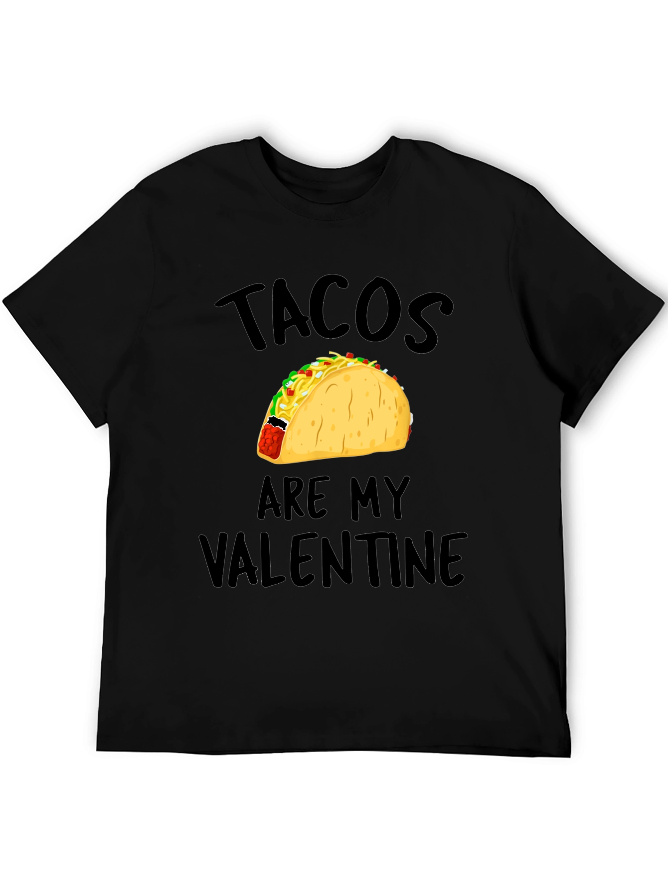 Tacos Are My Valentine Mens Black T-Shirt
