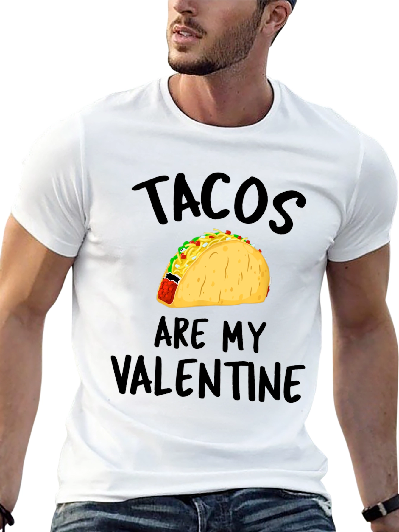 Tacos Are My Valentine Mens Black T-Shirt
