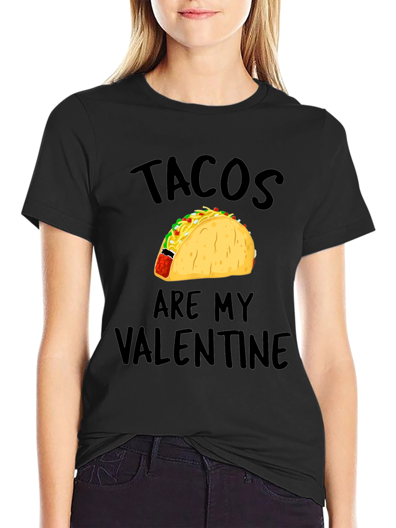 Tacos Are My Valentine Mens Black T-Shirt