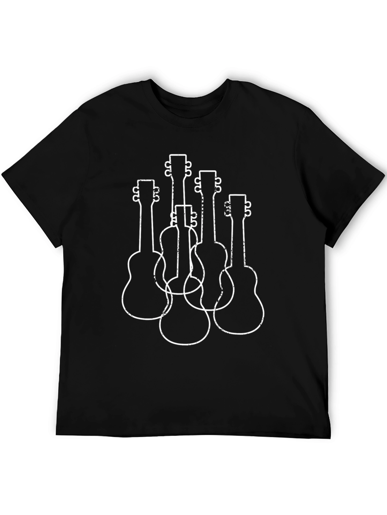Ukulele Graphic T-Shirt - Black Cotton Tee