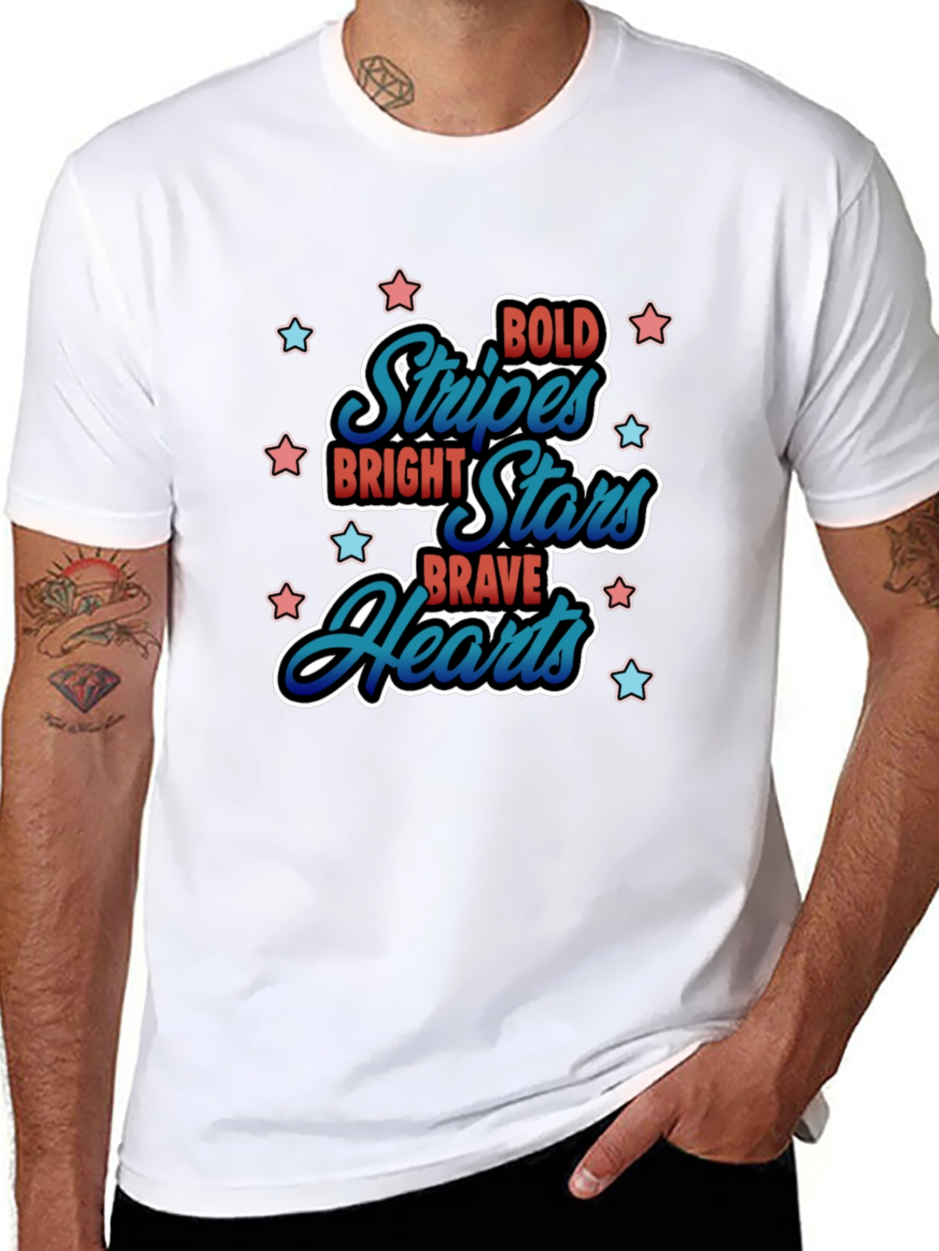 Bold Stripes Bright Stars Graphic Tee