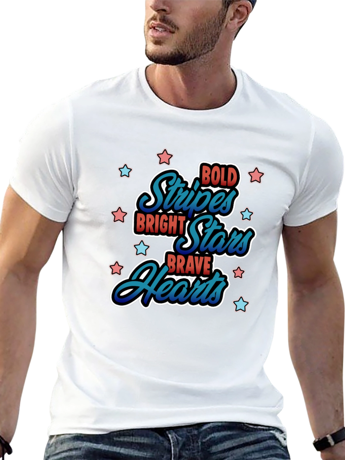 Bold Stripes Bright Stars Graphic Tee