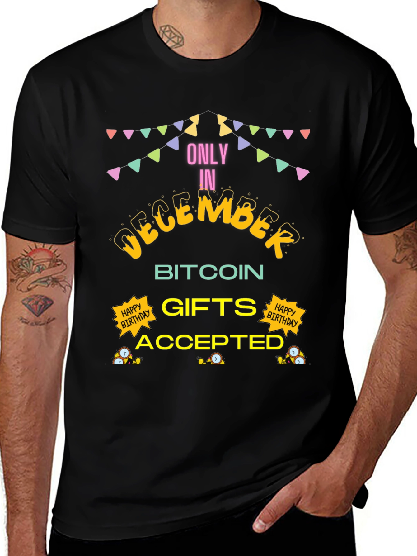 December Bitcoin Gifts Accepted Black T-Shirt
