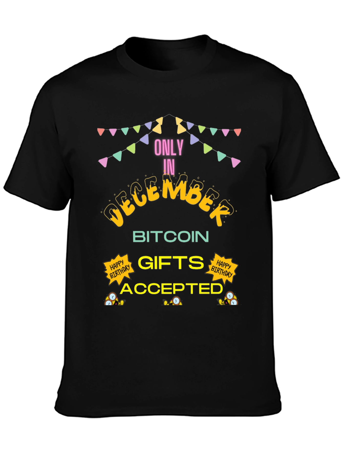 December Bitcoin Gifts Accepted Black T-Shirt