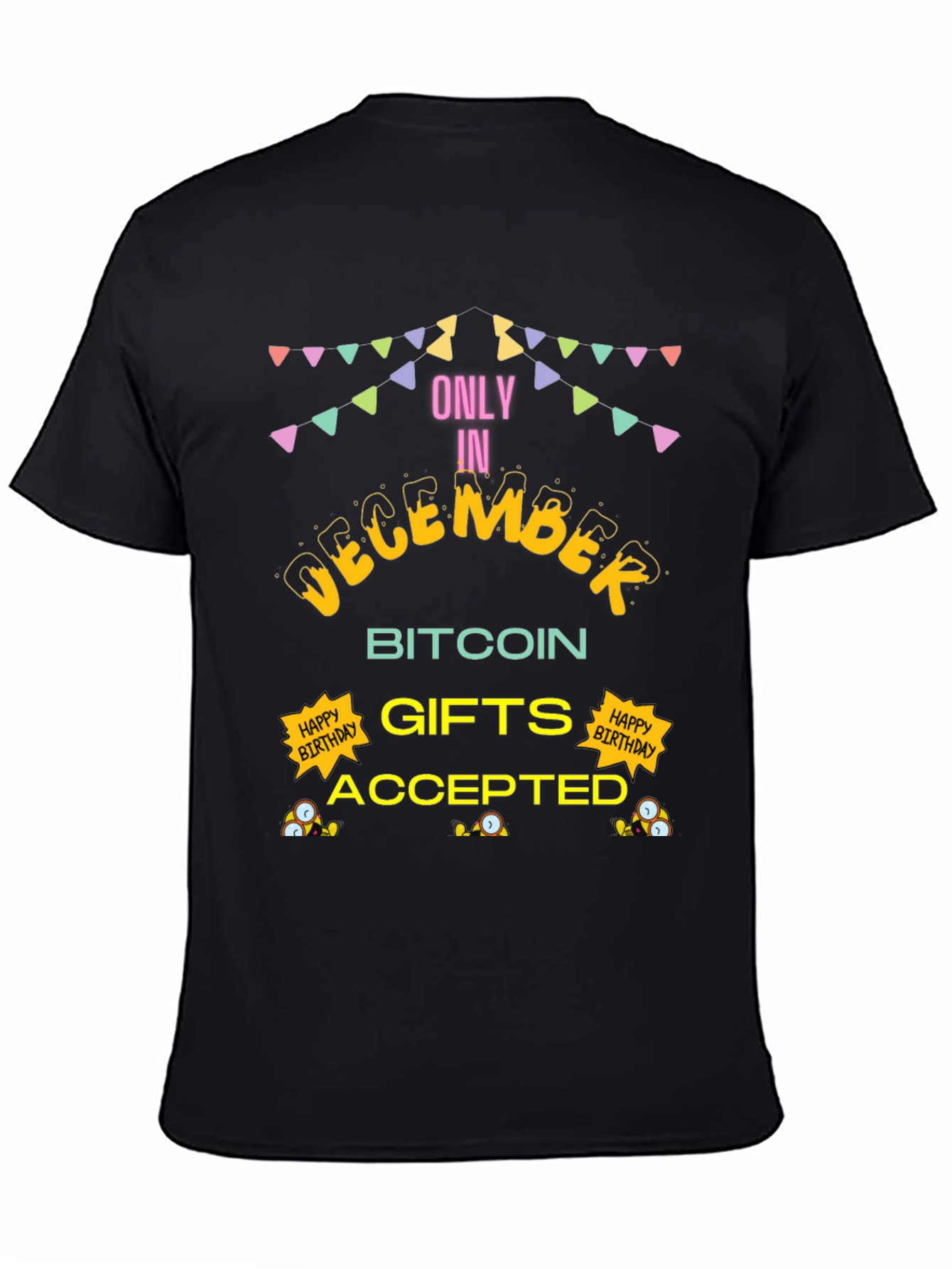 December Bitcoin Gifts Accepted Black T-Shirt