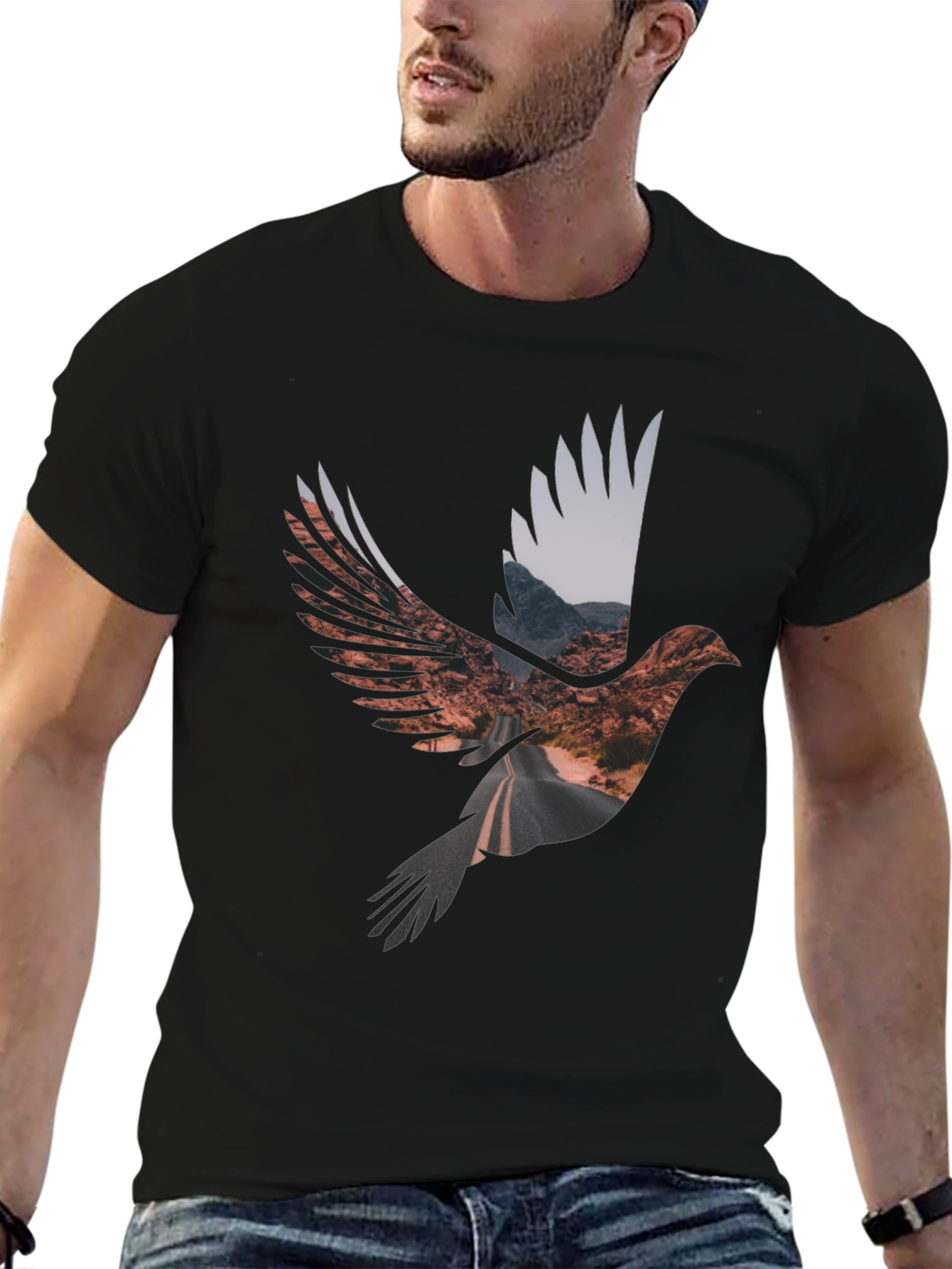 Roadway Bird Graphic Tee - Black