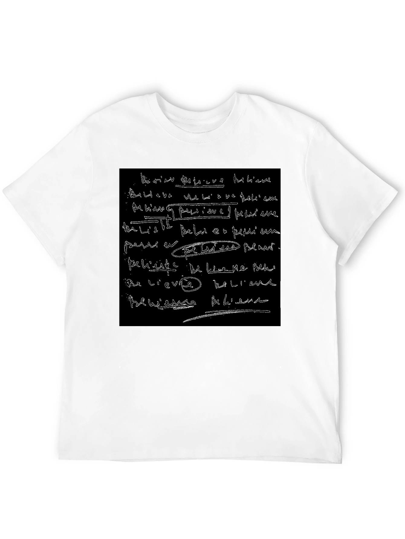 Abstract Script Black T-Shirt