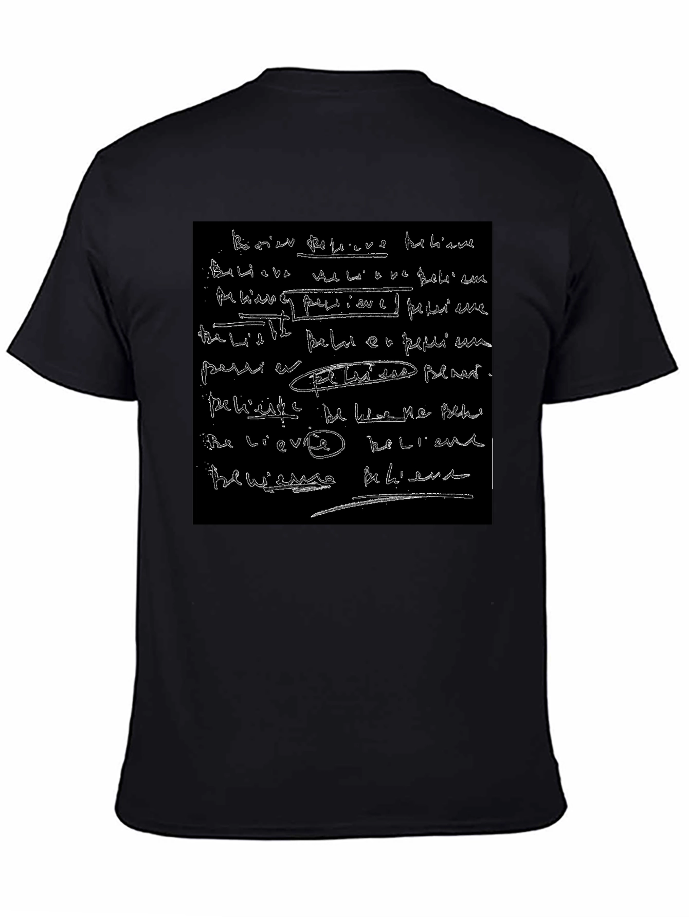 Abstract Script Black T-Shirt