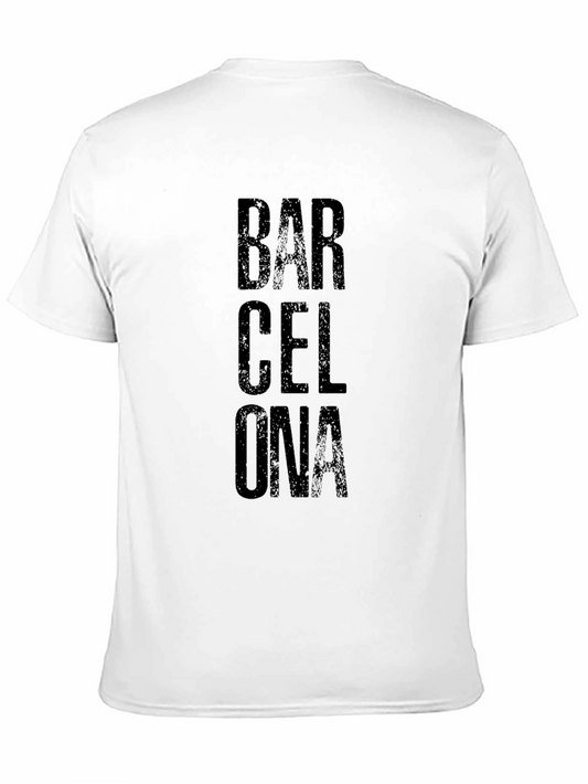 Barcelona Graphic Print Mens Black T-Shirt