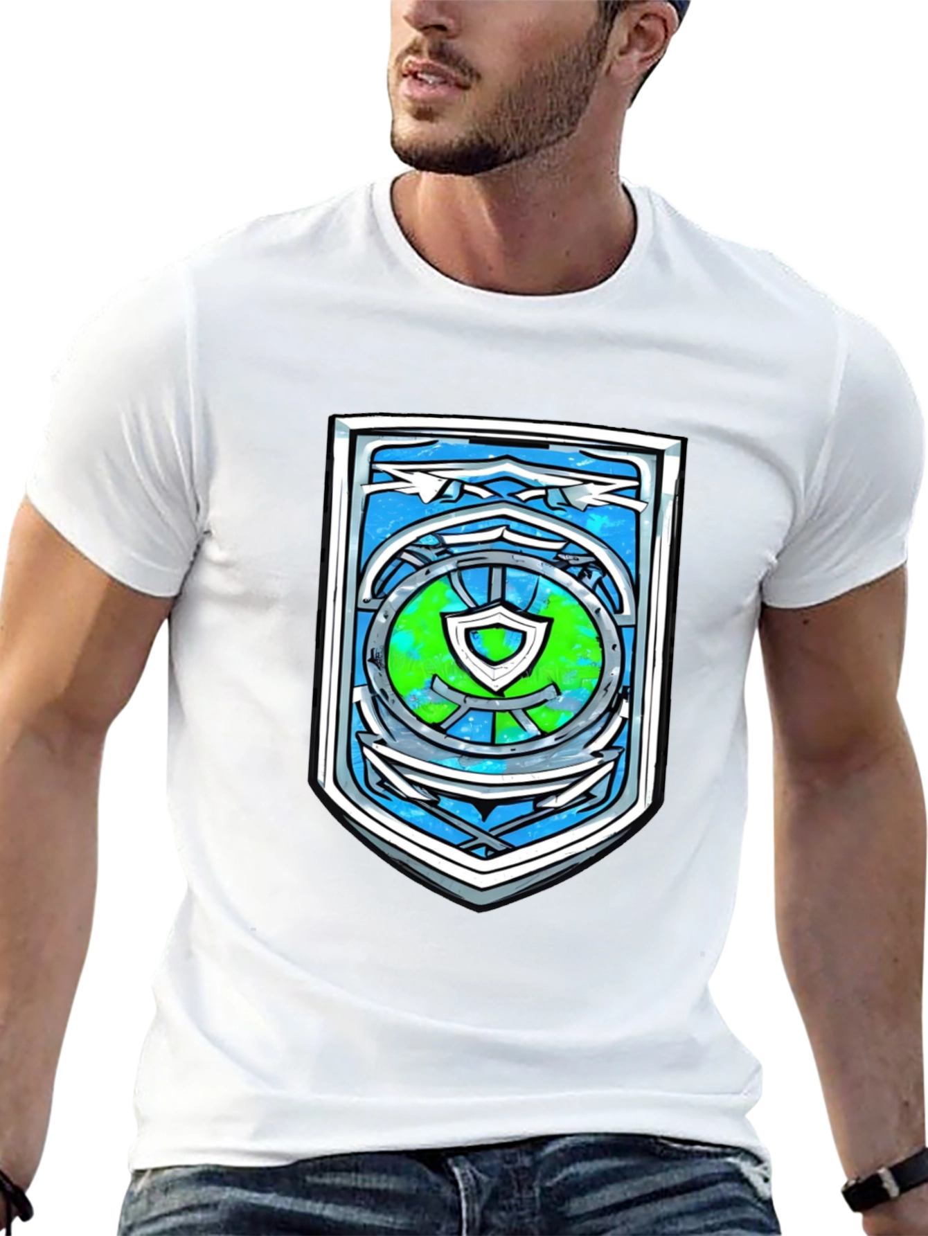 Graphic Shield T-Shirt - Mens Black Tee