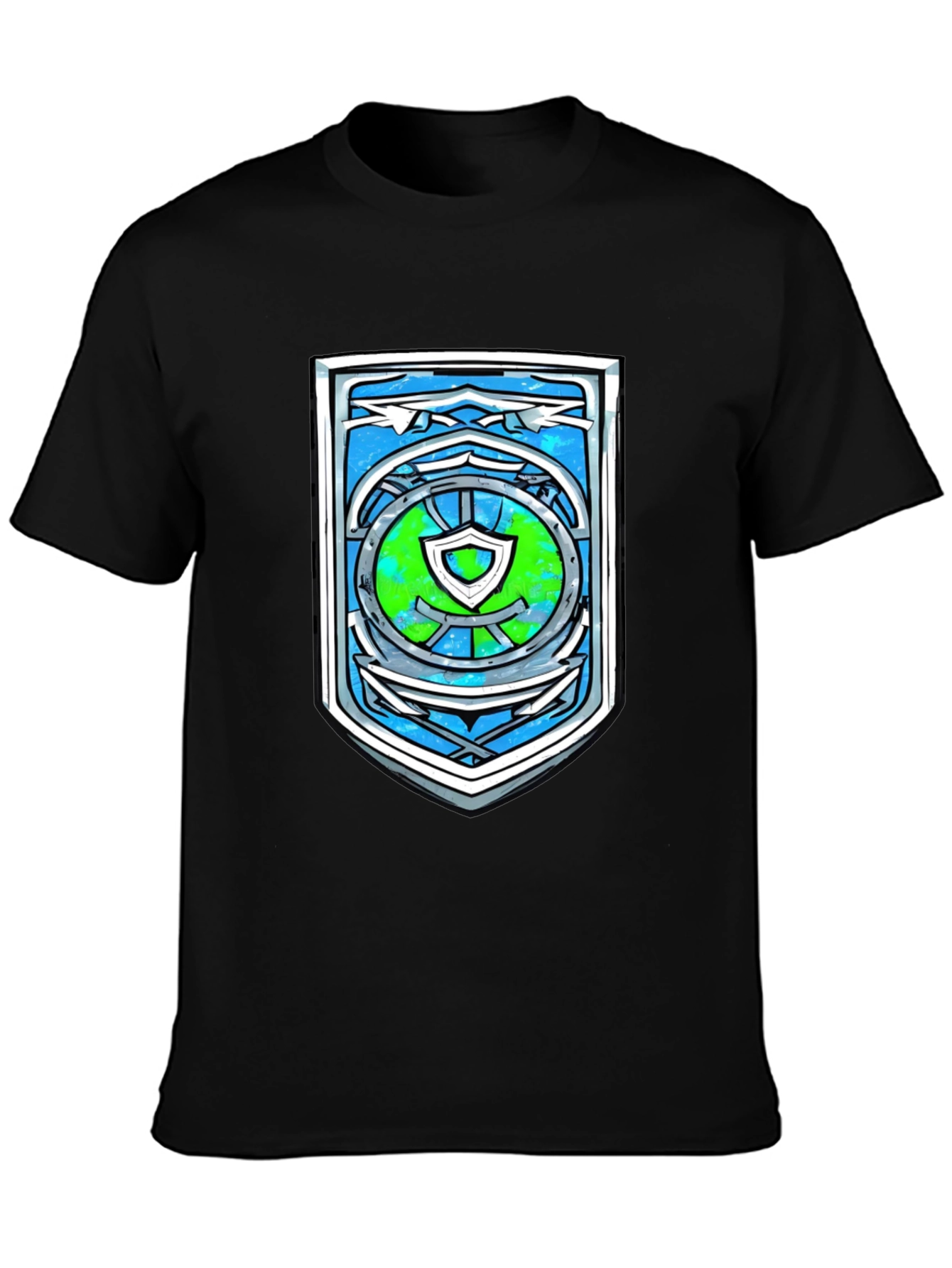 Graphic Shield T-Shirt - Mens Black Tee