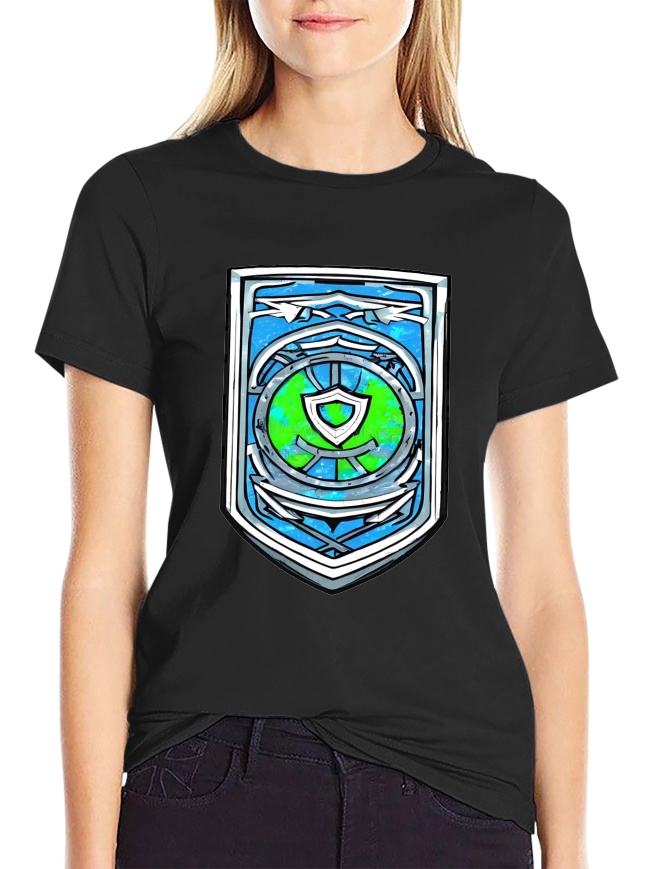 Graphic Shield T-Shirt - Mens Black Tee