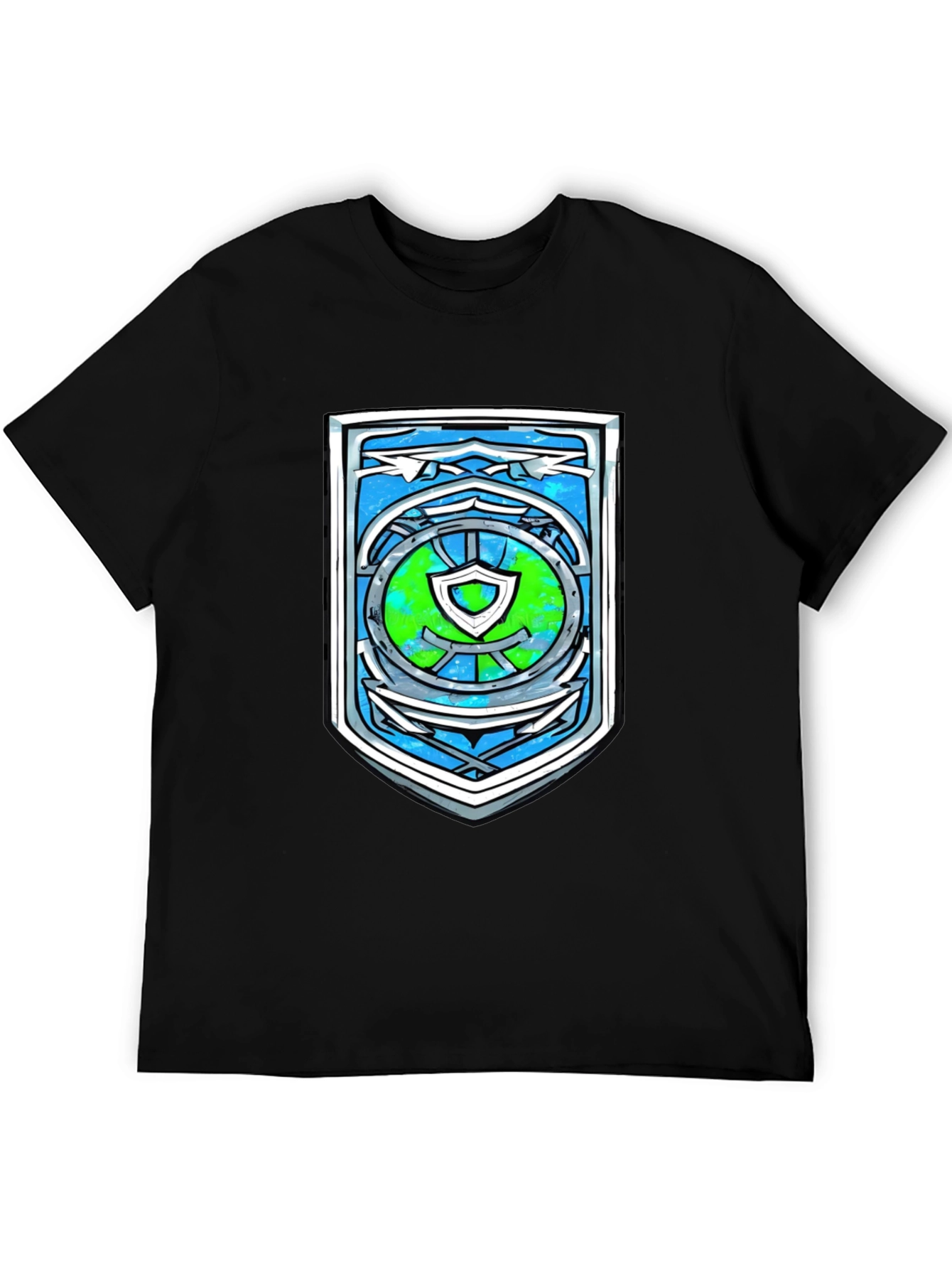 Graphic Shield T-Shirt - Mens Black Tee