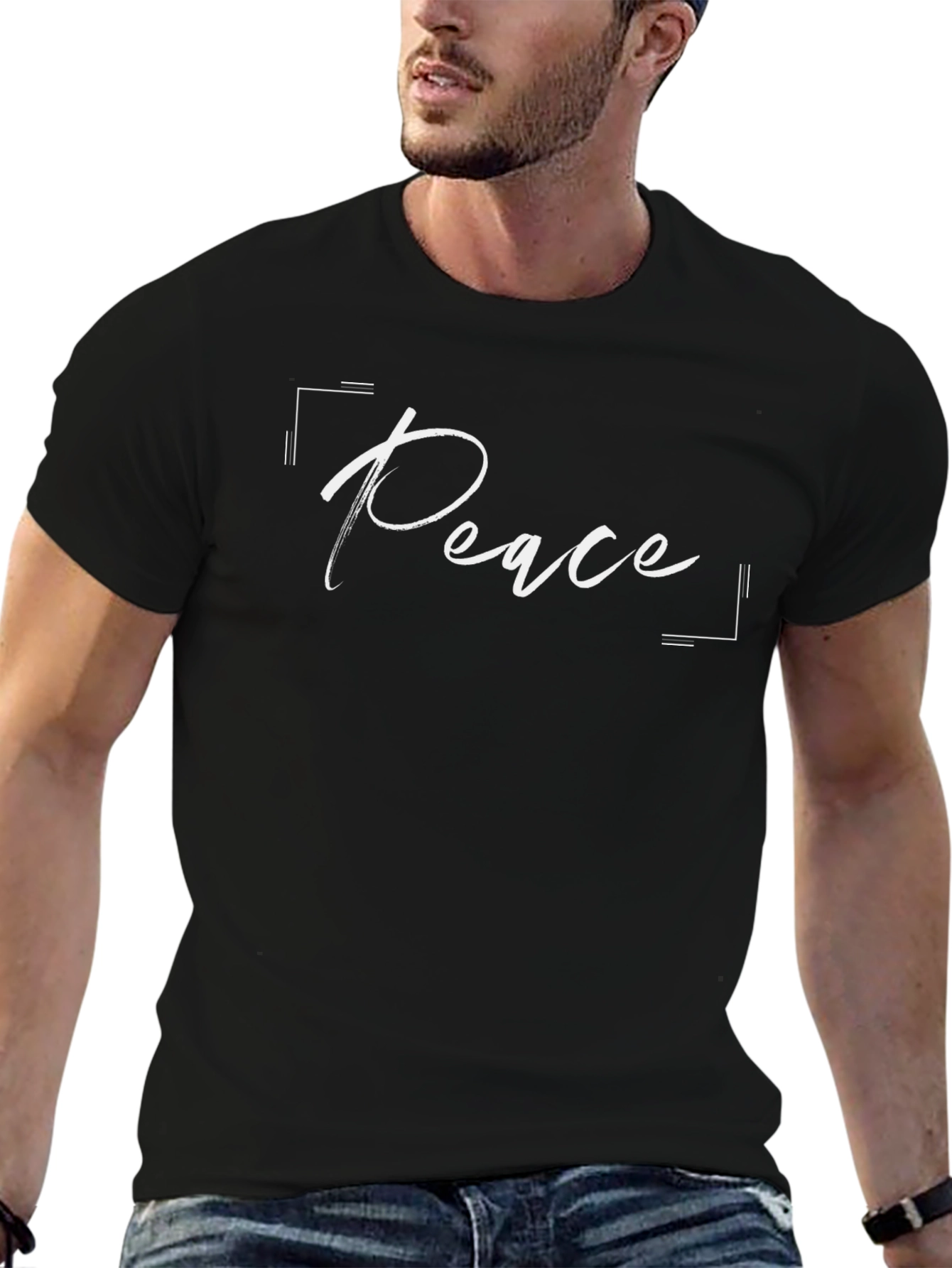 Peace Graphic Tee - Stylish Black T-Shirt