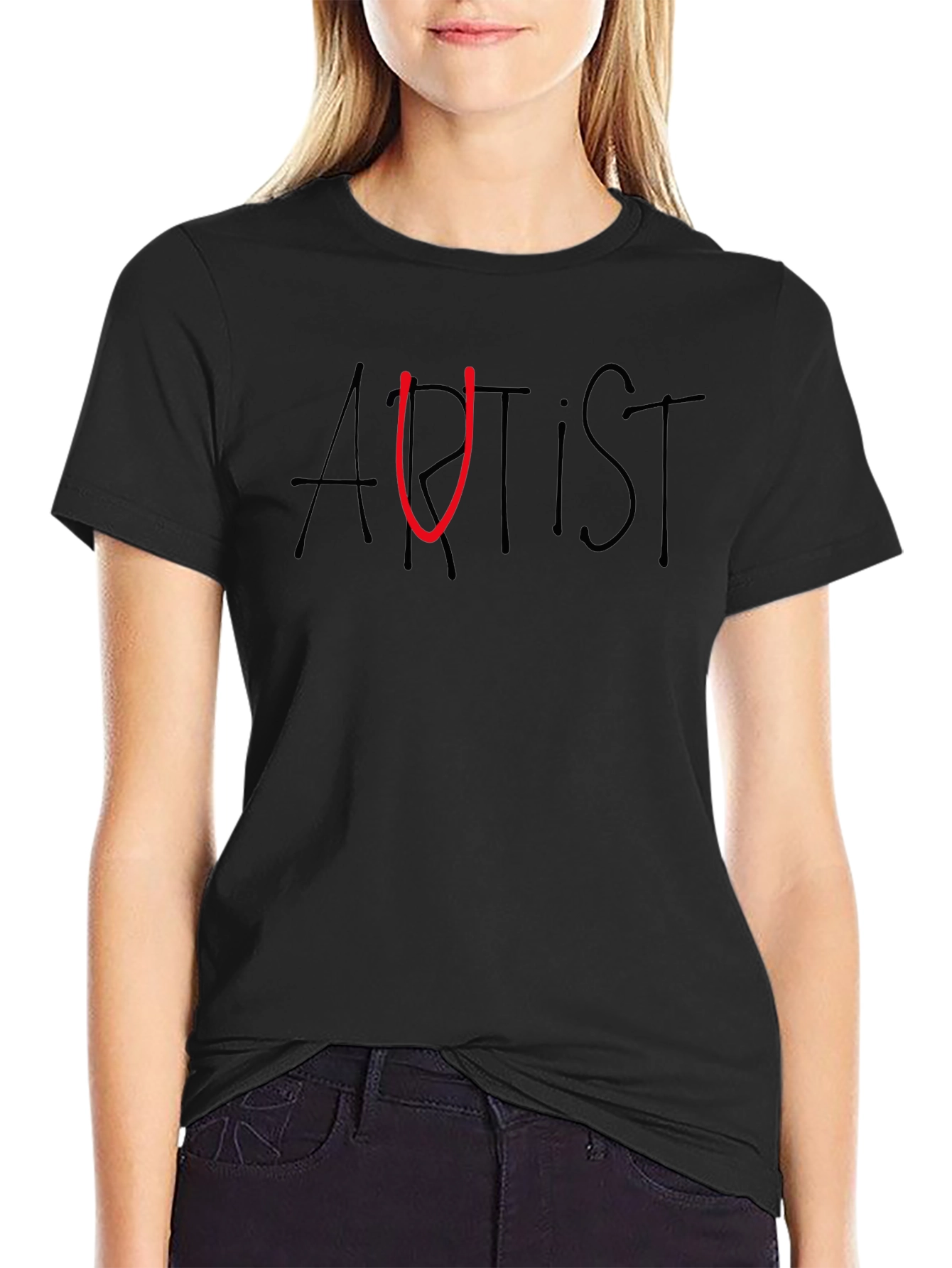Artist Graphic T-Shirt - Black Casual Tee