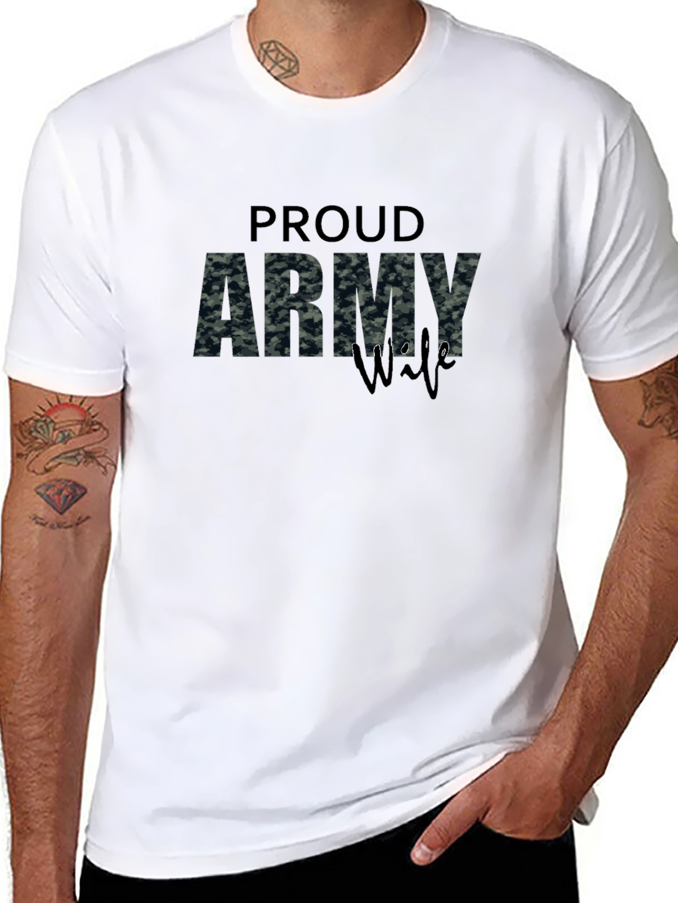 Proud Army Wife T-Shirt - Black