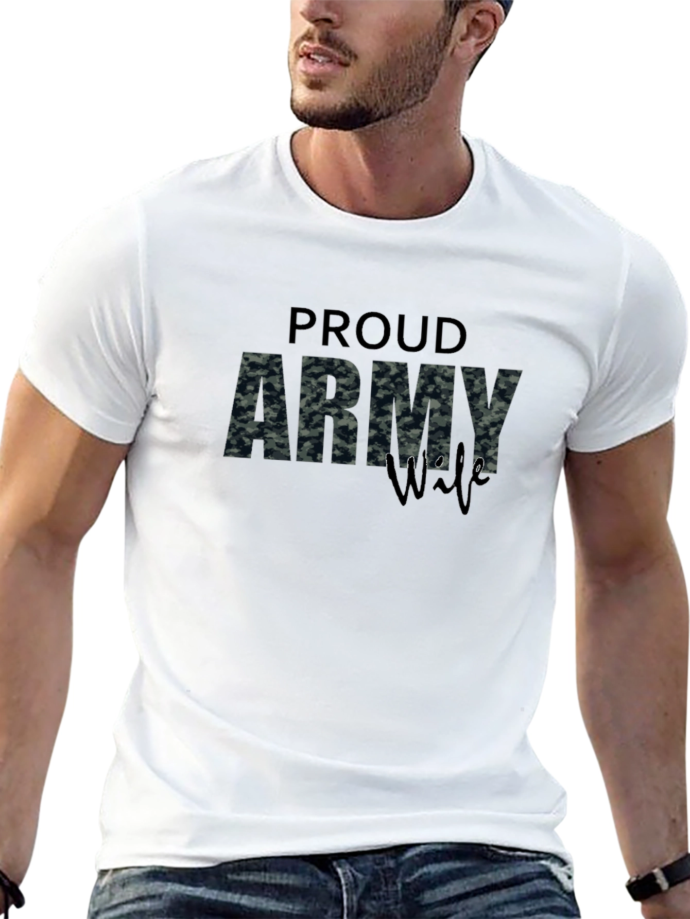 Proud Army Wife T-Shirt - Black