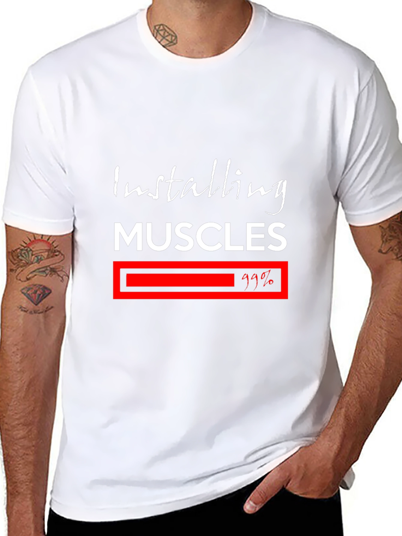 Installing Muscles T-Shirt - Fitness Motivation Tee