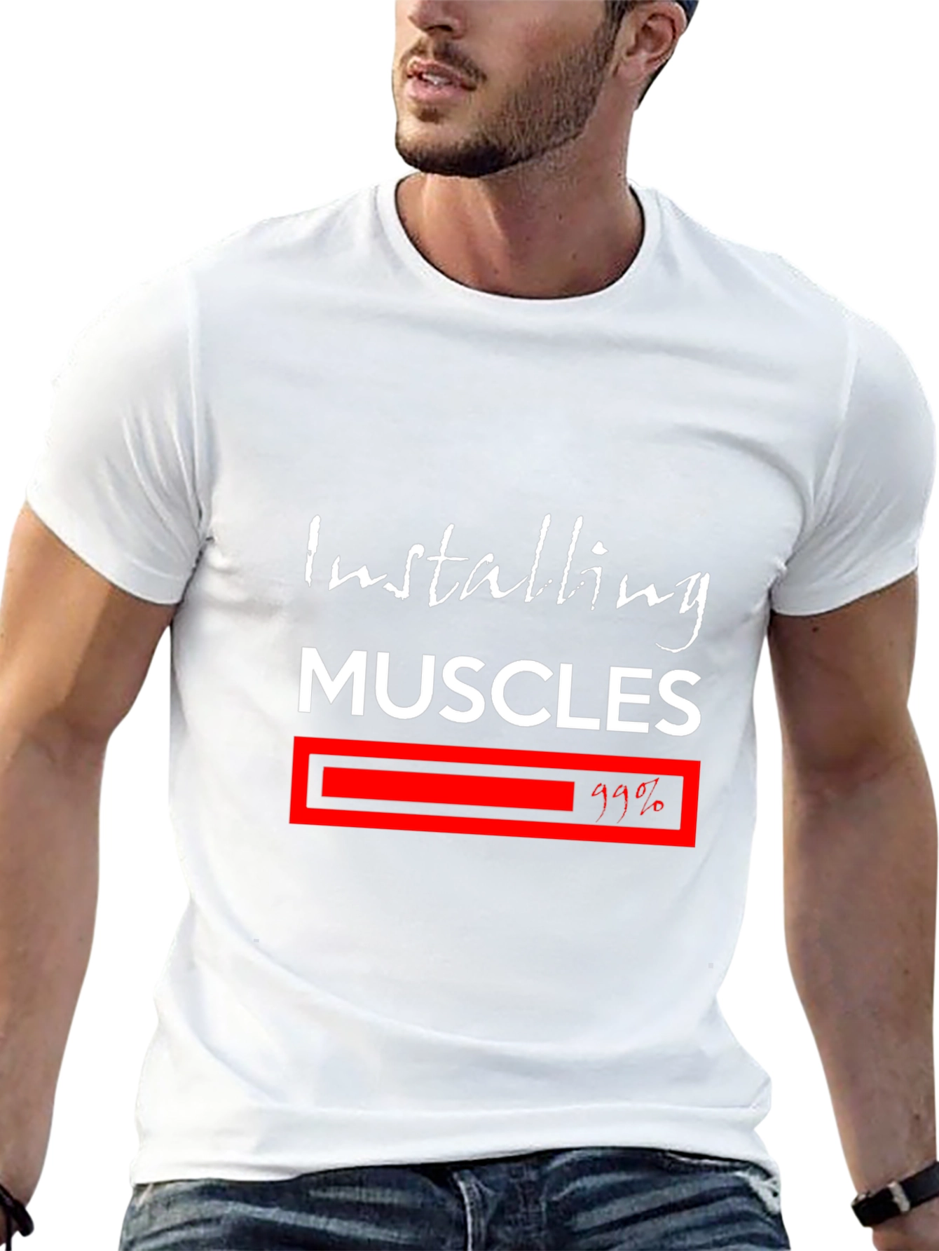 Installing Muscles T-Shirt - Fitness Motivation Tee
