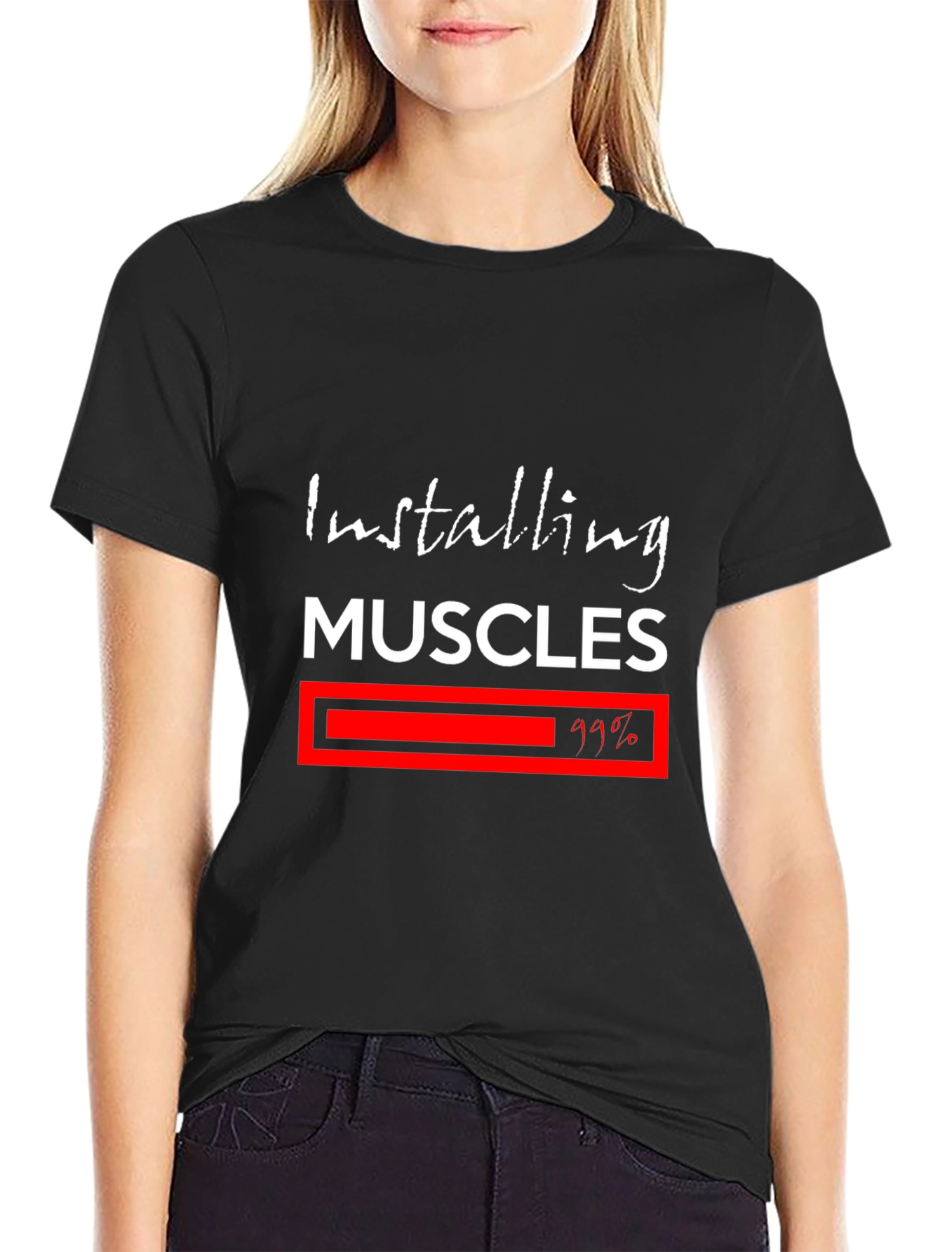 Installing Muscles T-Shirt - Fitness Motivation Tee