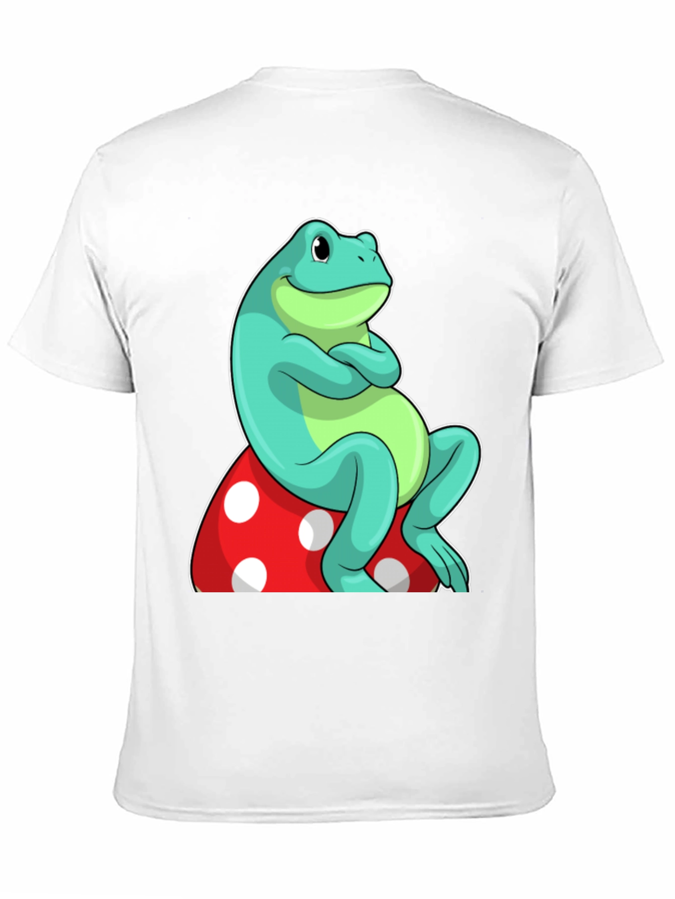 Frog on Mushroom Graphic Tee - Unique Cartoon Design