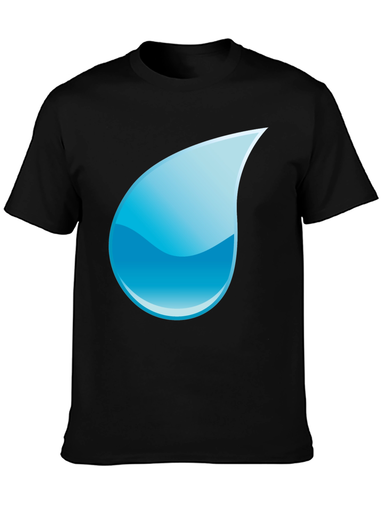 Black T-Shirt with Water Drop Design